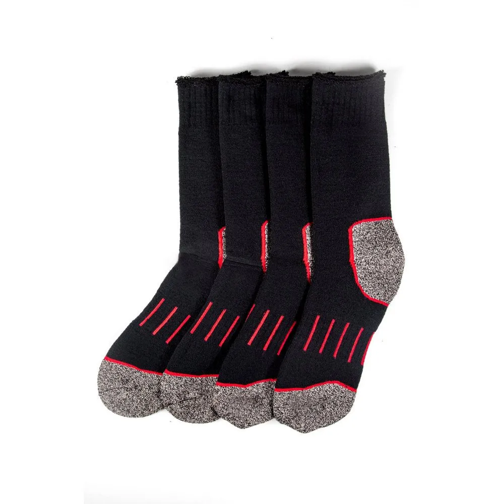 10 x Mens Explorer Copper Crew Socks Black / Grey Marle