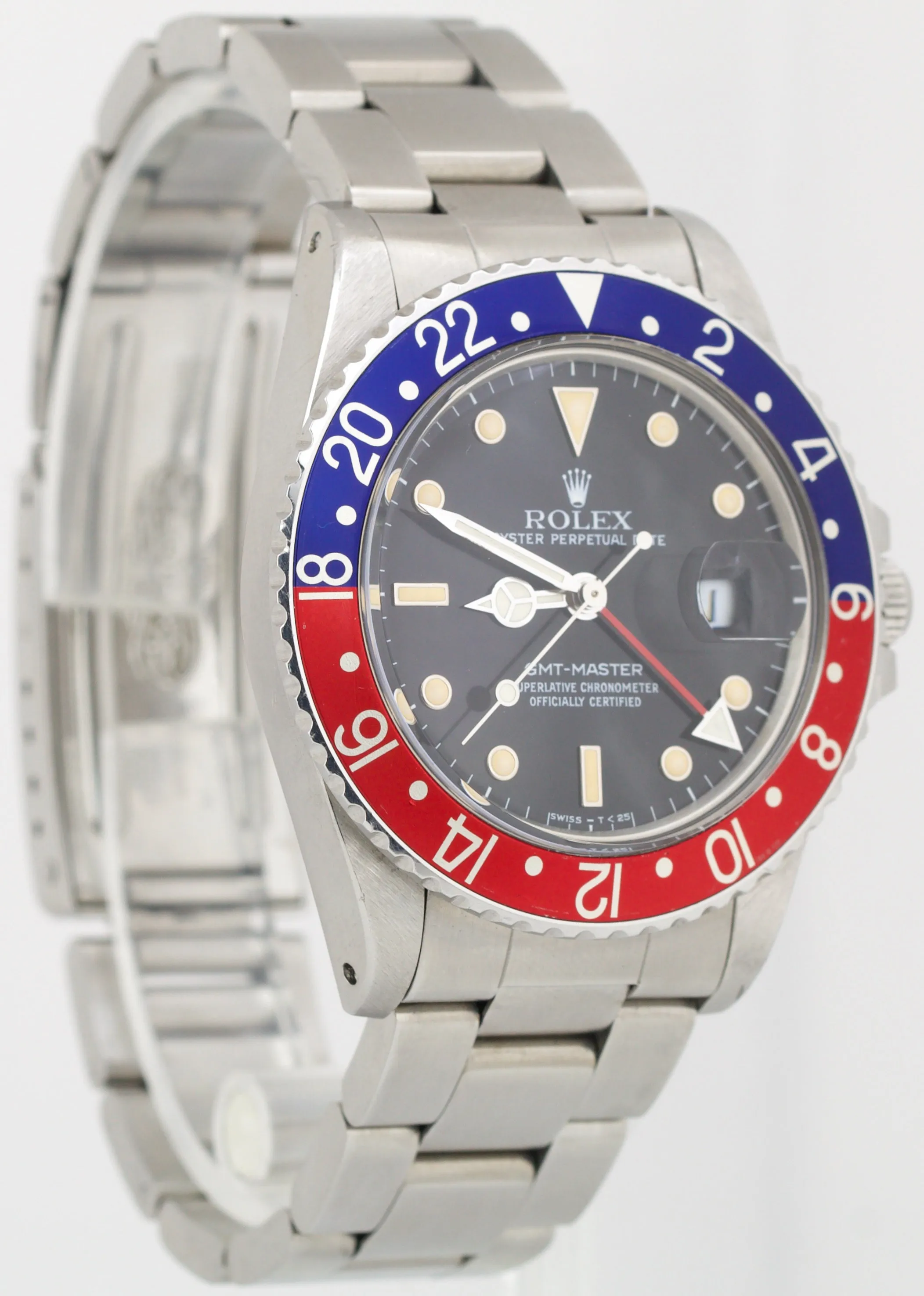 1987 Rolex GMT-Master PEPSI Stainless Steel Red Blue Oyster Date 16750 Watch