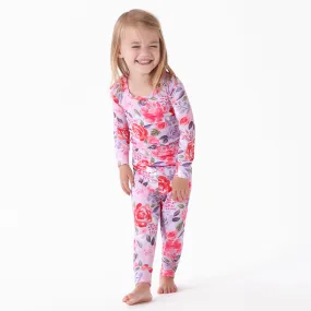 2-Piece Infant & Toddler Girls Lilac Garden Buttery Soft Viscose Made from Eucalyptus Snug Fit Pajamas