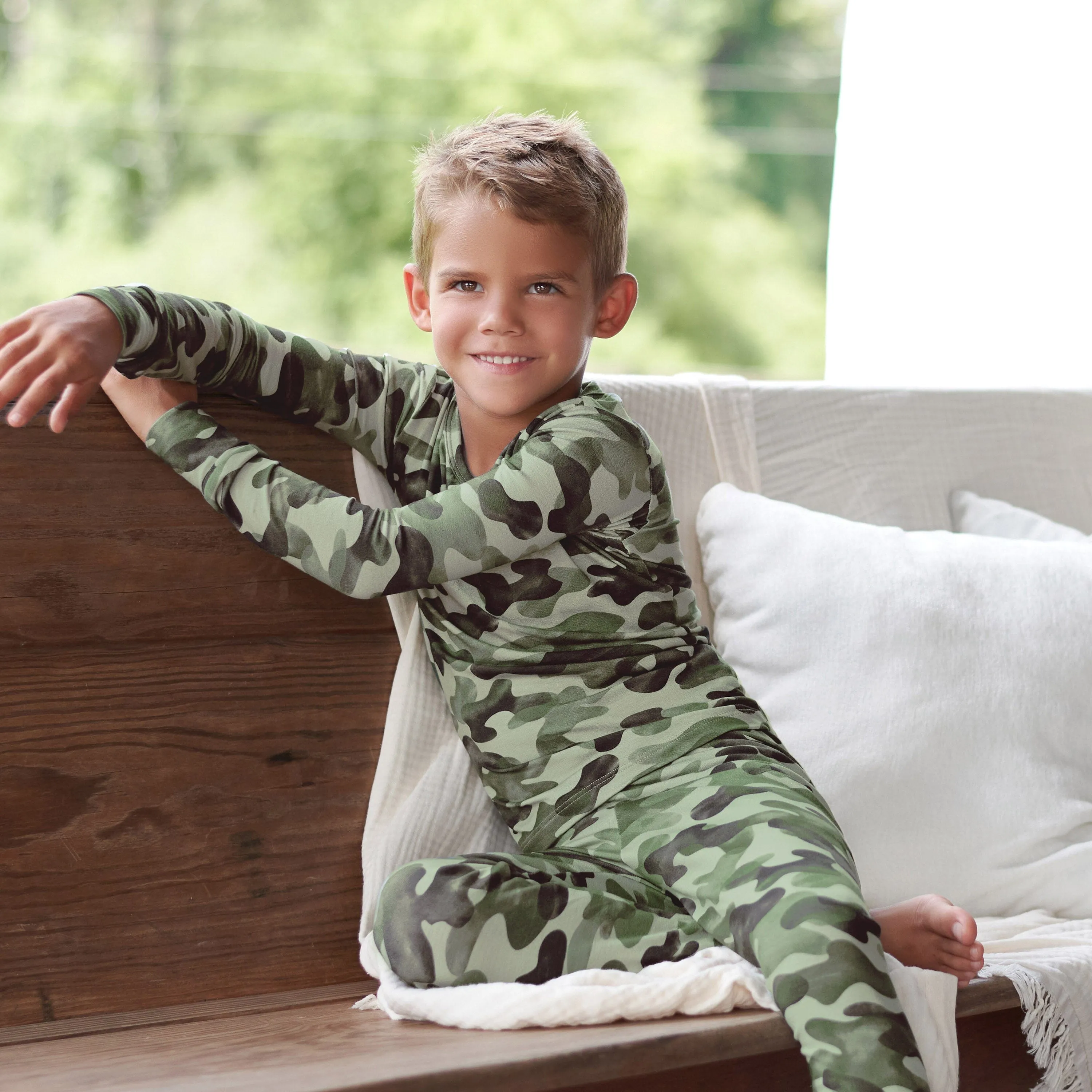 2-Piece Infant & Toddler Hide & Seek Camo Buttery Soft Viscose Made from Eucalyptus Snug Fit Pajamas