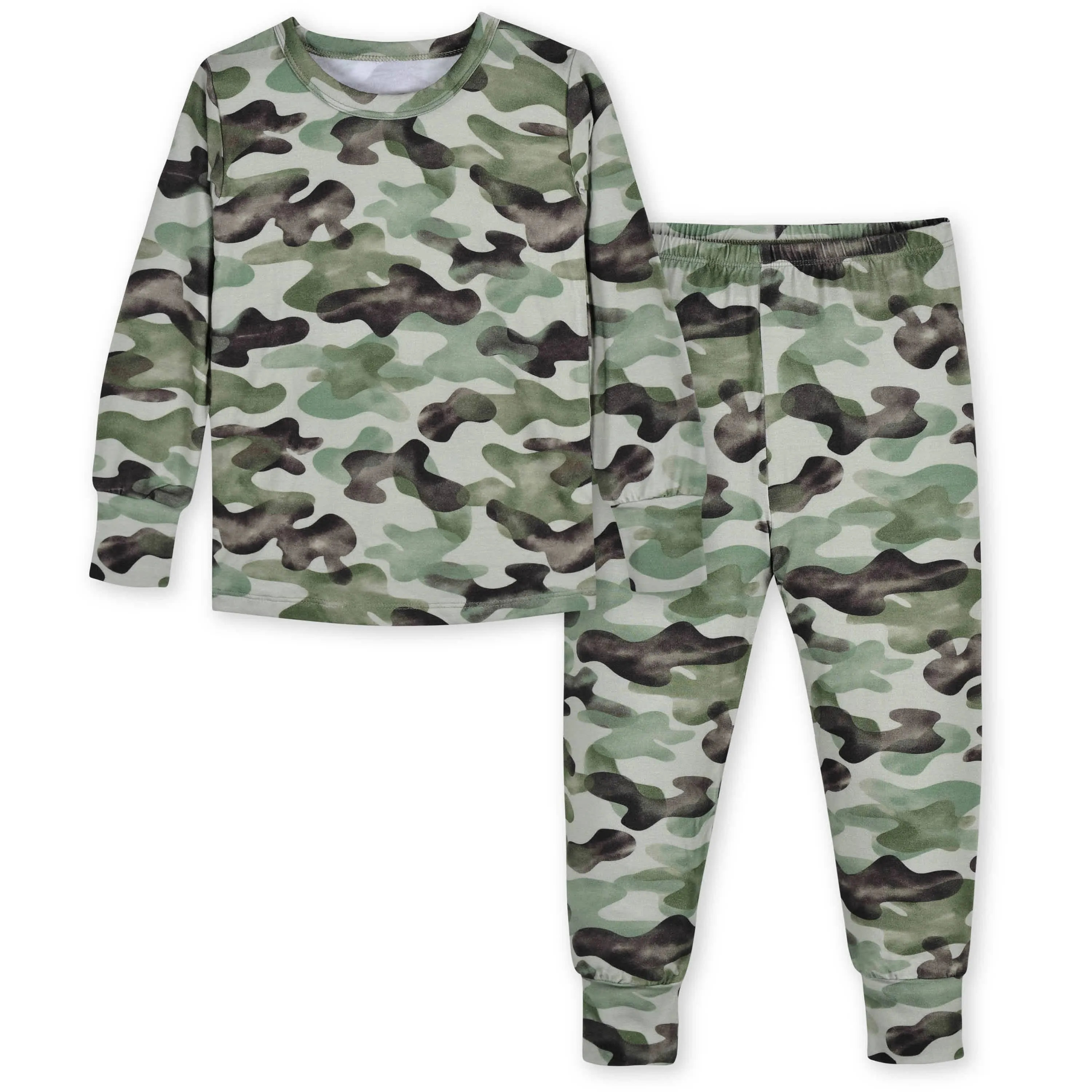 2-Piece Infant & Toddler Hide & Seek Camo Buttery Soft Viscose Made from Eucalyptus Snug Fit Pajamas