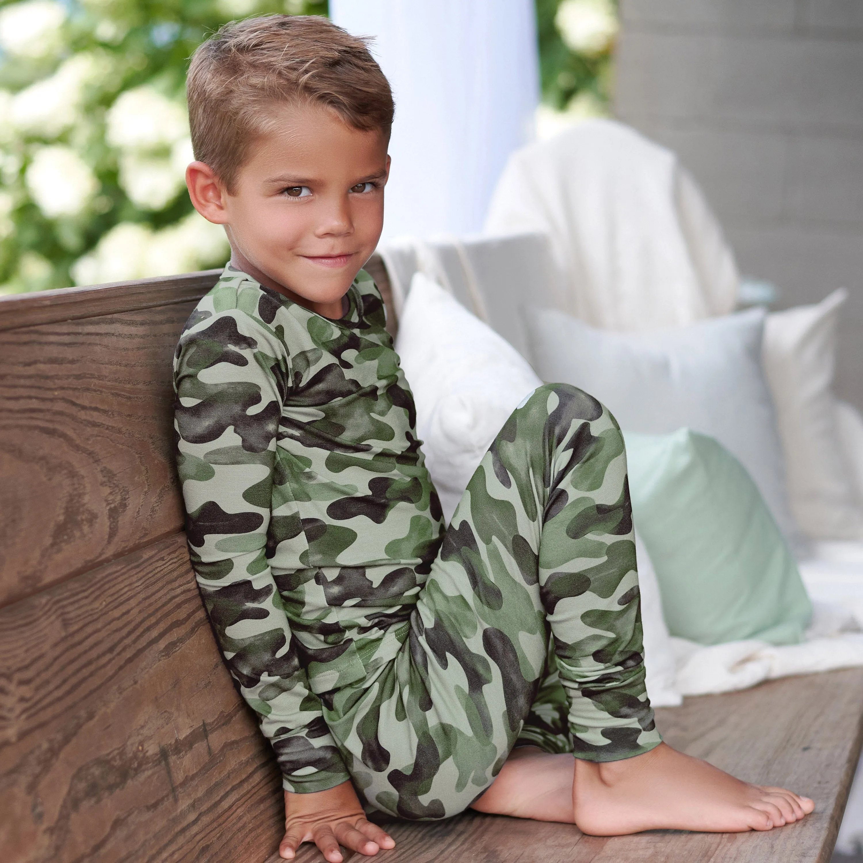 2-Piece Infant & Toddler Hide & Seek Camo Buttery Soft Viscose Made from Eucalyptus Snug Fit Pajamas