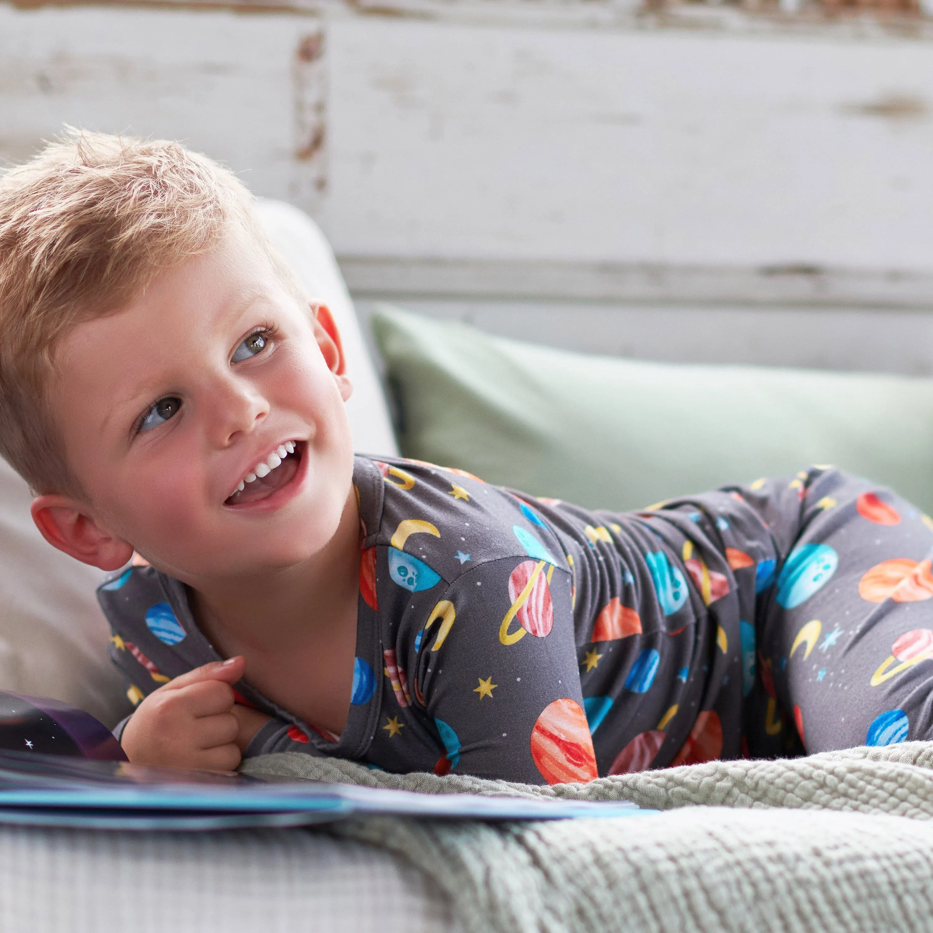 2-Piece Infant & Toddler Outer Space Buttery Soft Viscose Made from Eucalyptus Snug Fit Pajamas