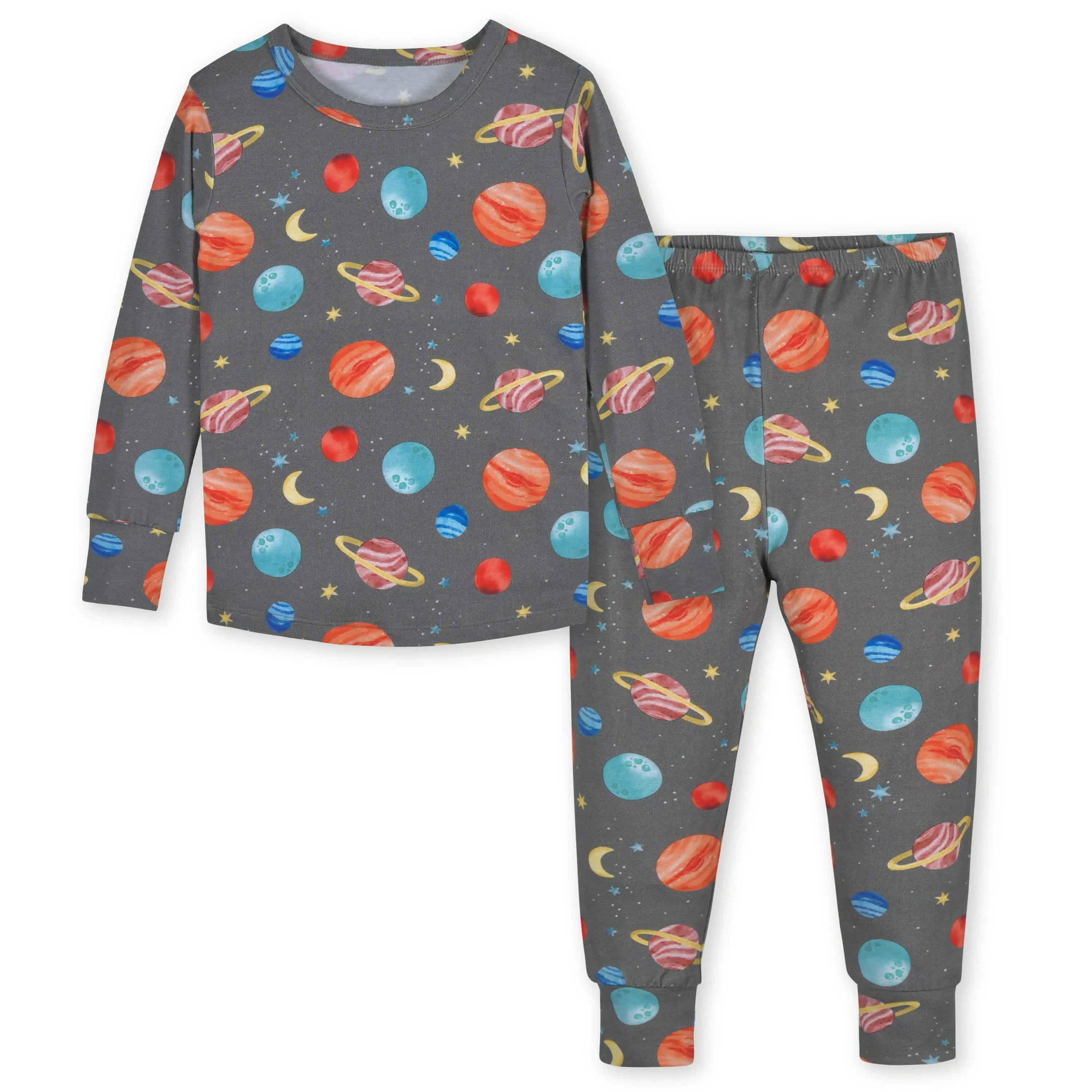 2-Piece Infant & Toddler Outer Space Buttery Soft Viscose Made from Eucalyptus Snug Fit Pajamas