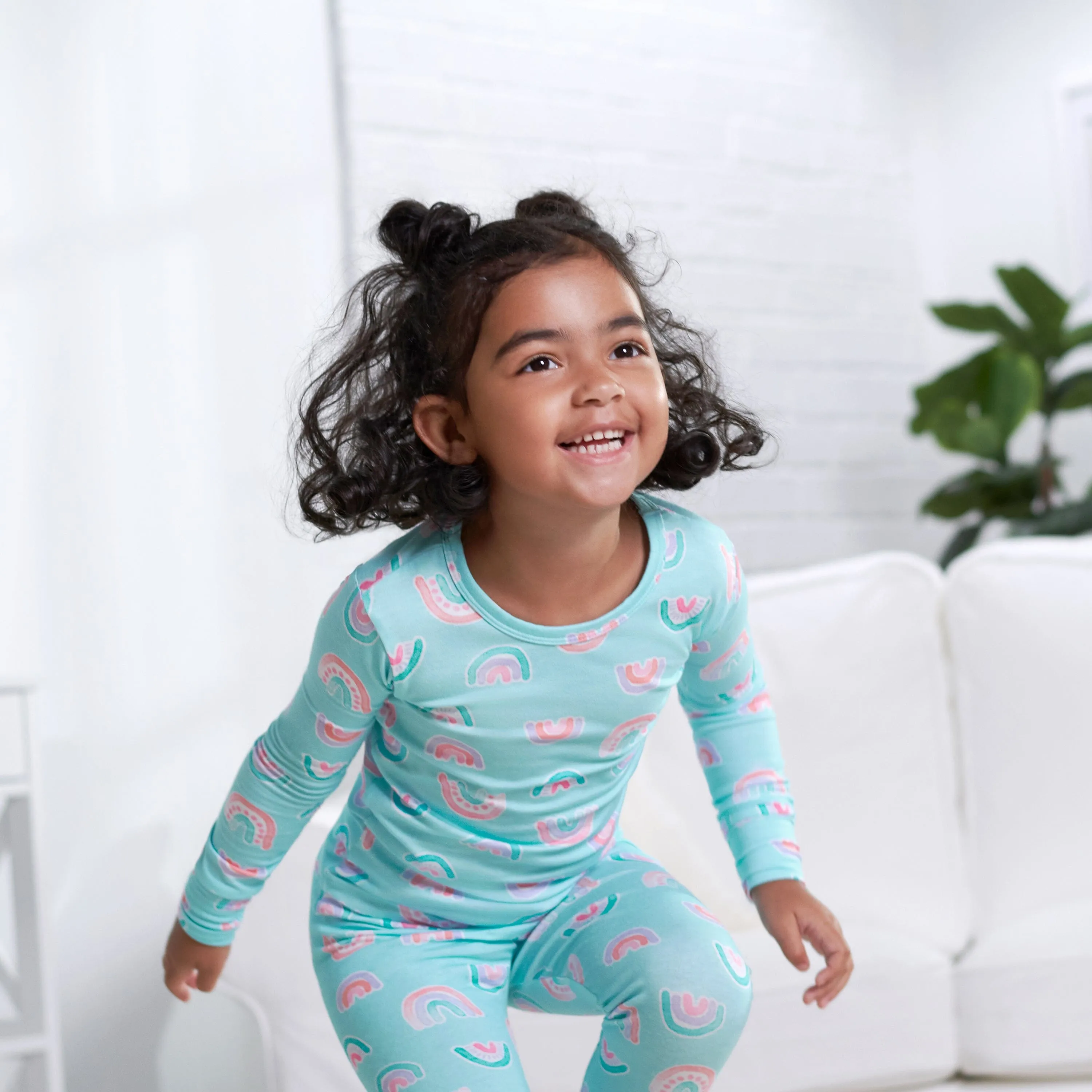 2-Piece Infant & Toddler Rainbow Sky Buttery Soft Viscose Made from Eucalyptus Snug Fit Pajamas