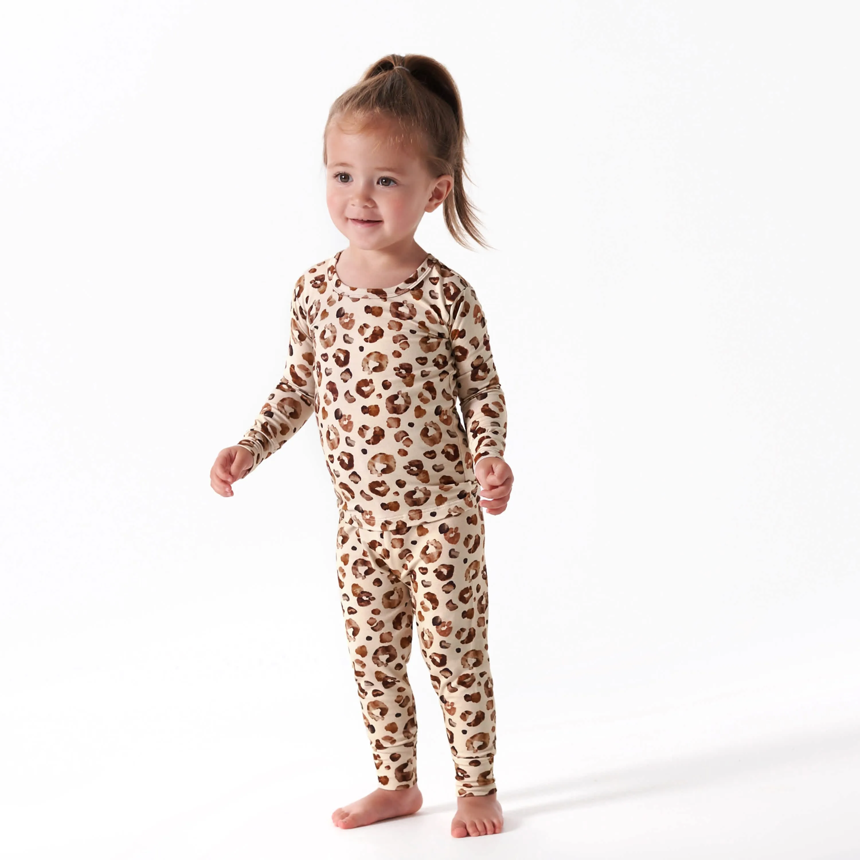 2-Piece Infant & Toddler Spotted Leopard Buttery Soft Viscose Made from Eucalyptus Snug Fit Pajamas