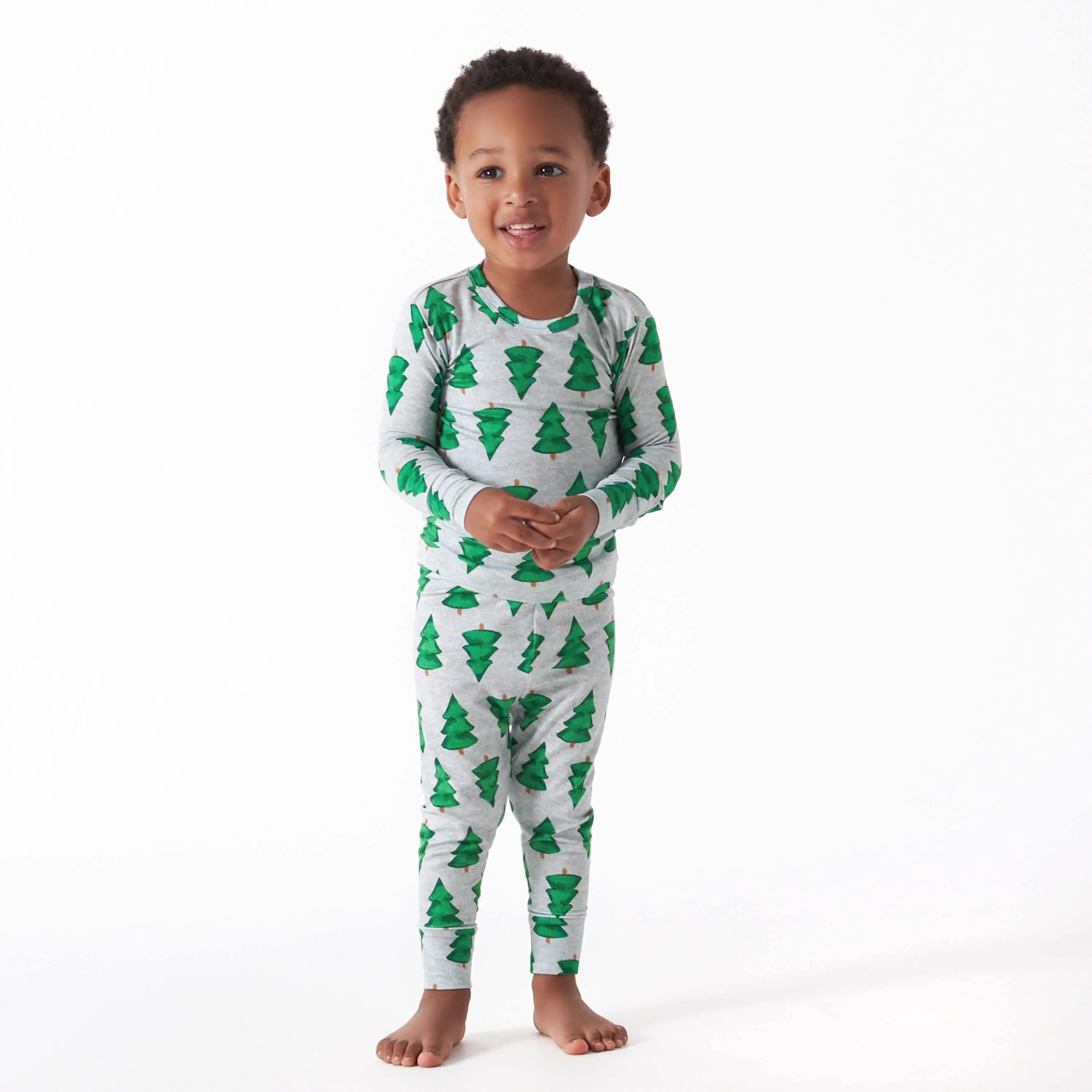 2-Piece Infant & Toddler Spruce Buttery Soft Viscose Made from Eucalyptus Snug Fit Holiday Pajamas