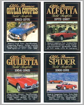 4 Alfa Romeo books by Brooklands, full set of Gold Portfolio editions