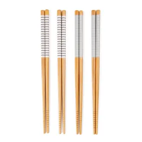 4 Pairs Reusable Bamboo Chopsticks