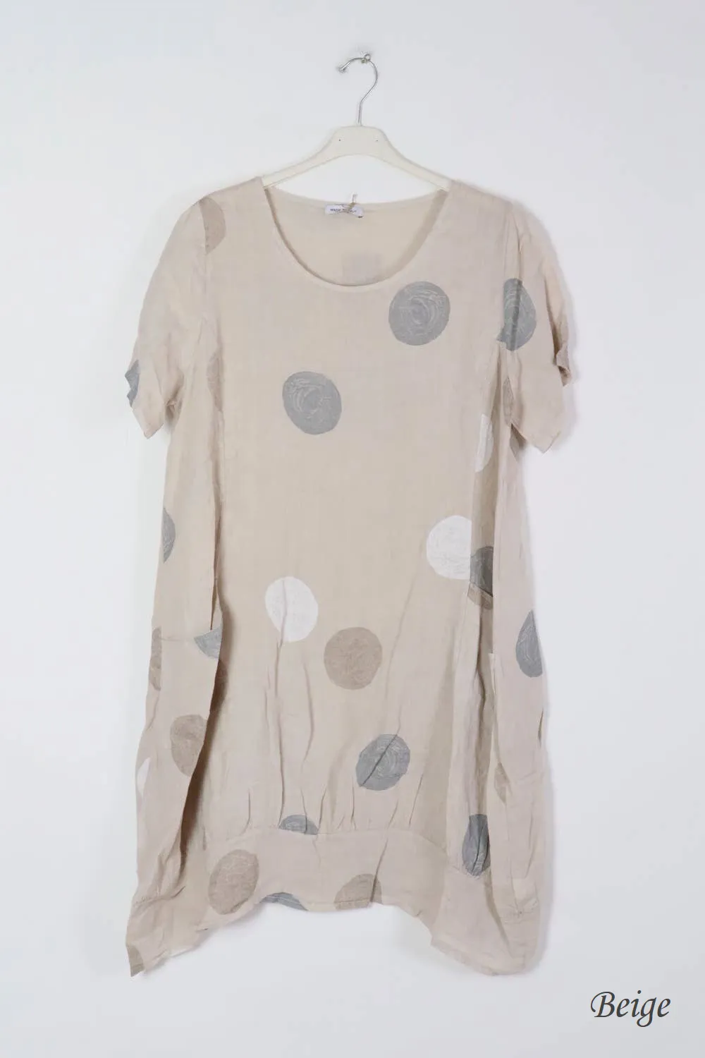 669 Circles Linen Dress with Pockets!