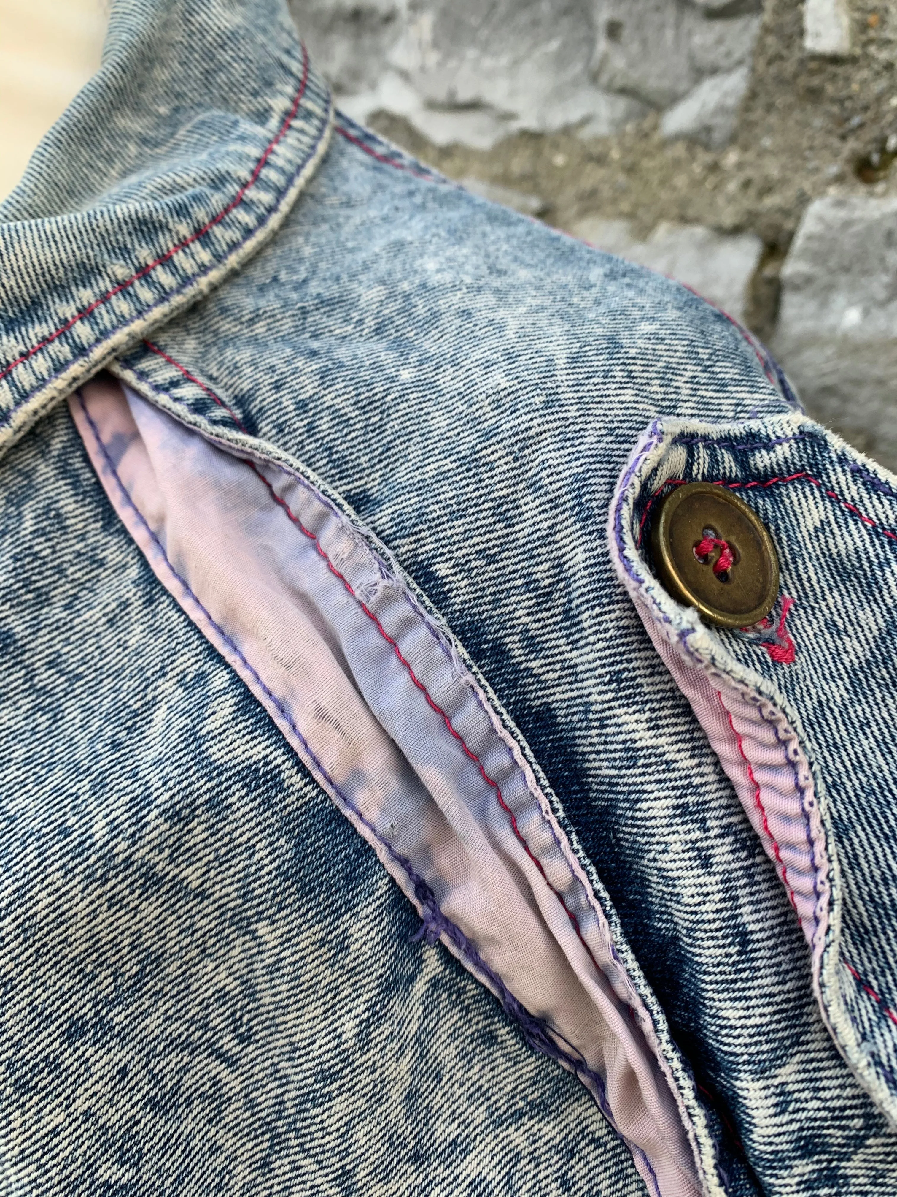 80s washed denim jacket    uk 10-12