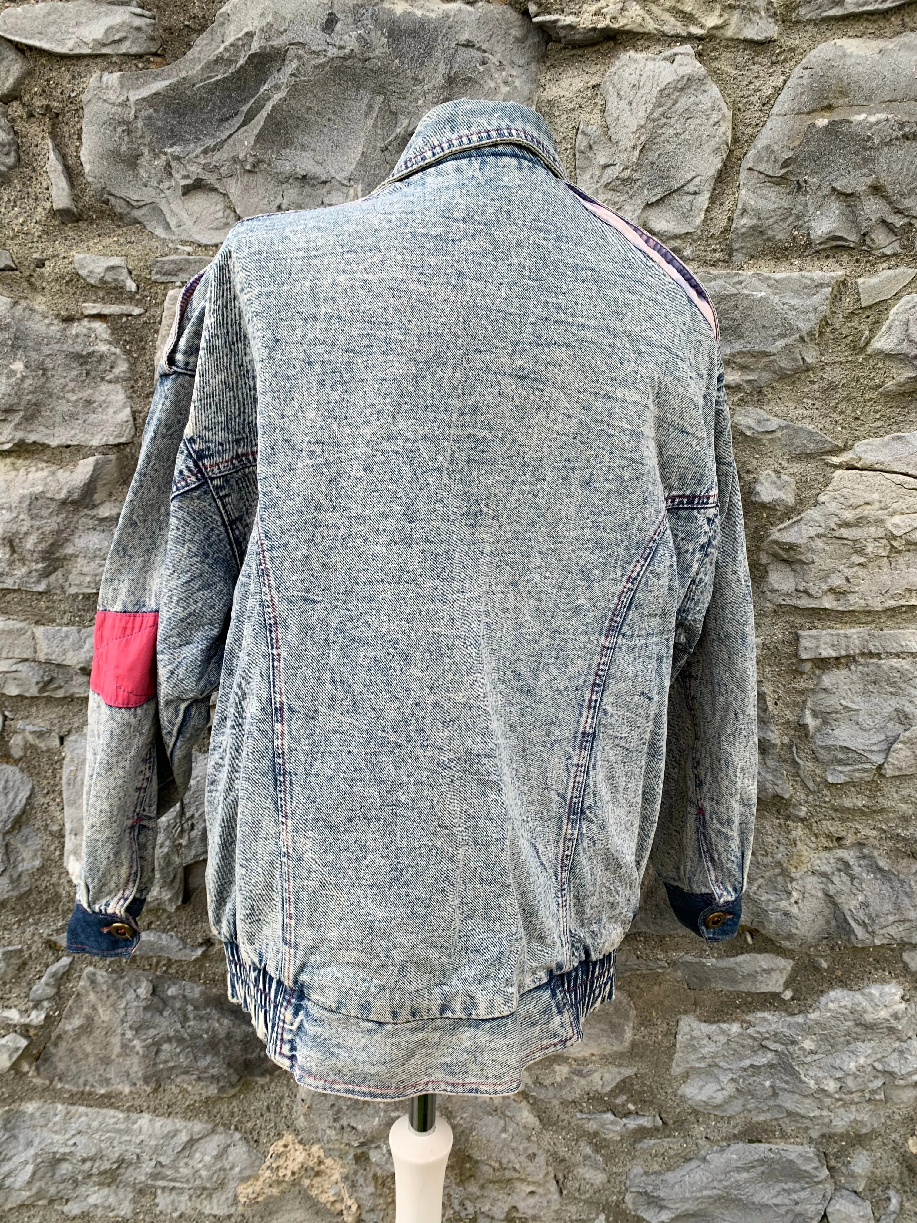 80s washed denim jacket    uk 10-12