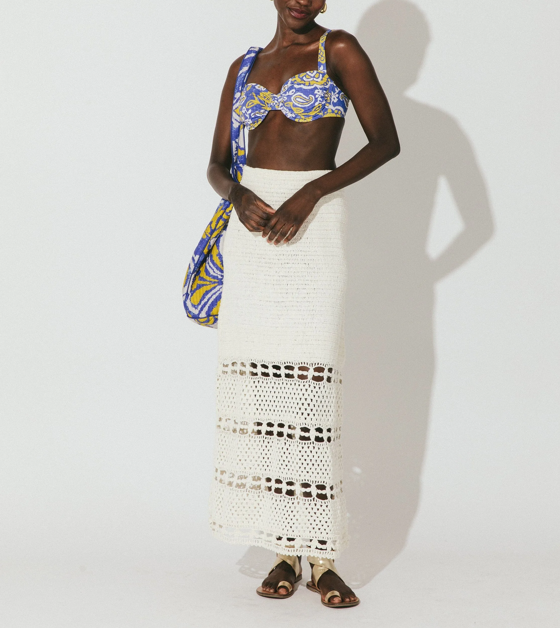 Adela Hand Crochet Midi Skirt | Ivory