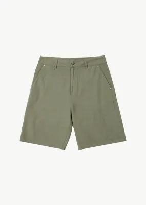 AFENDS Mens Harper - Canvas Carpenter Shorts 22 - Olive