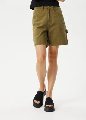 AFENDS Womens Emilie - Canvas Carpenter Short - Military