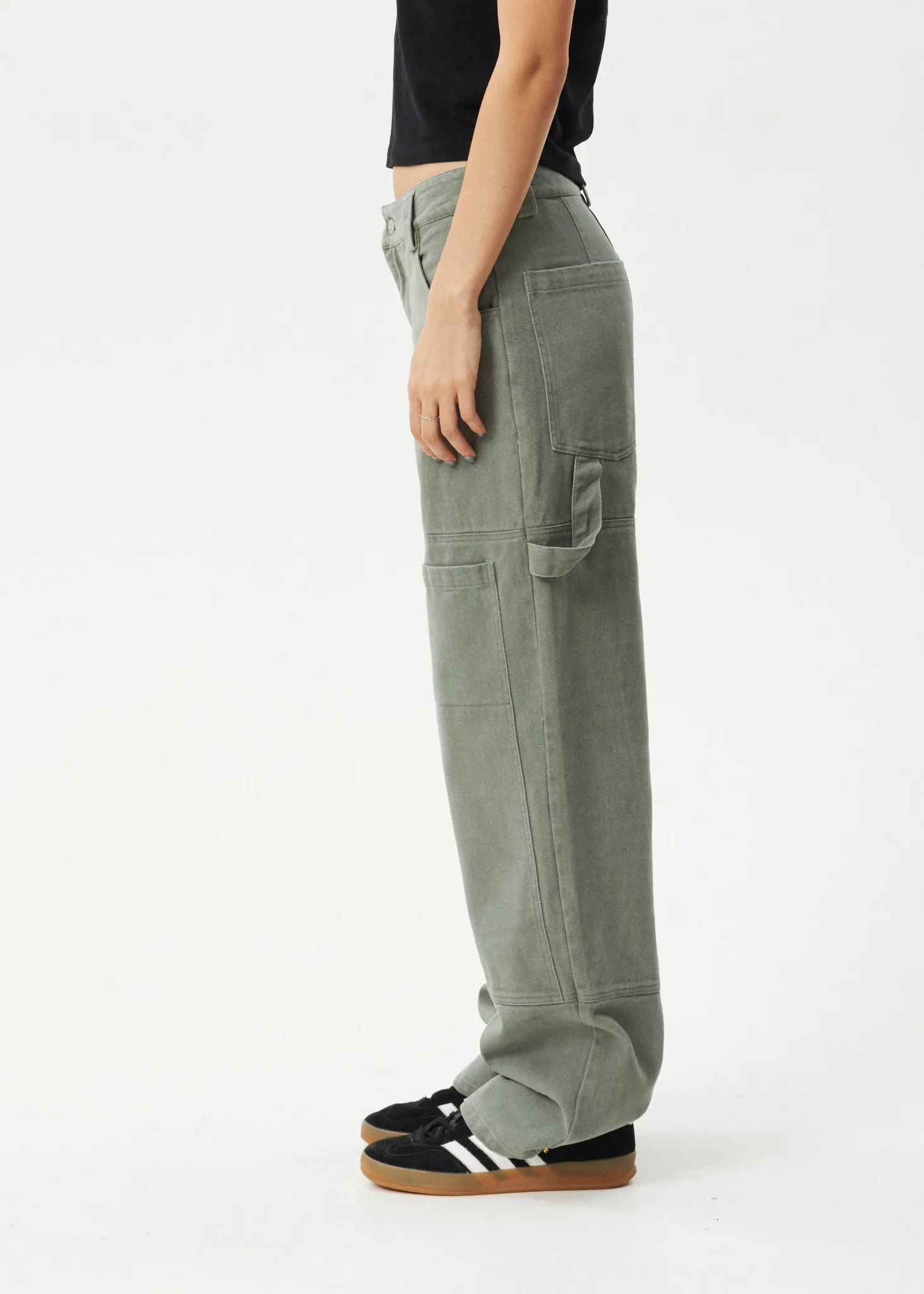 AFENDS Womens Moss - Carpenter Pants - Olive