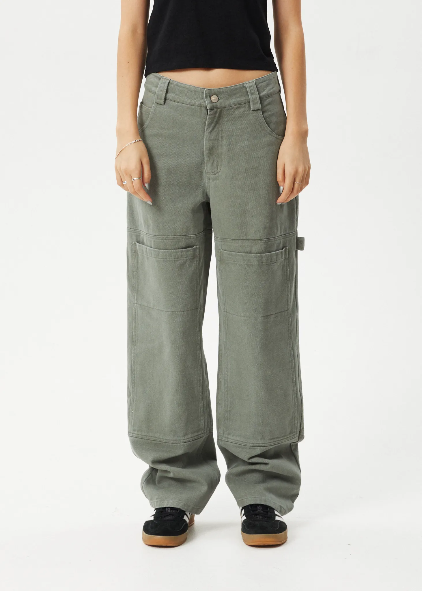 AFENDS Womens Moss - Carpenter Pants - Olive