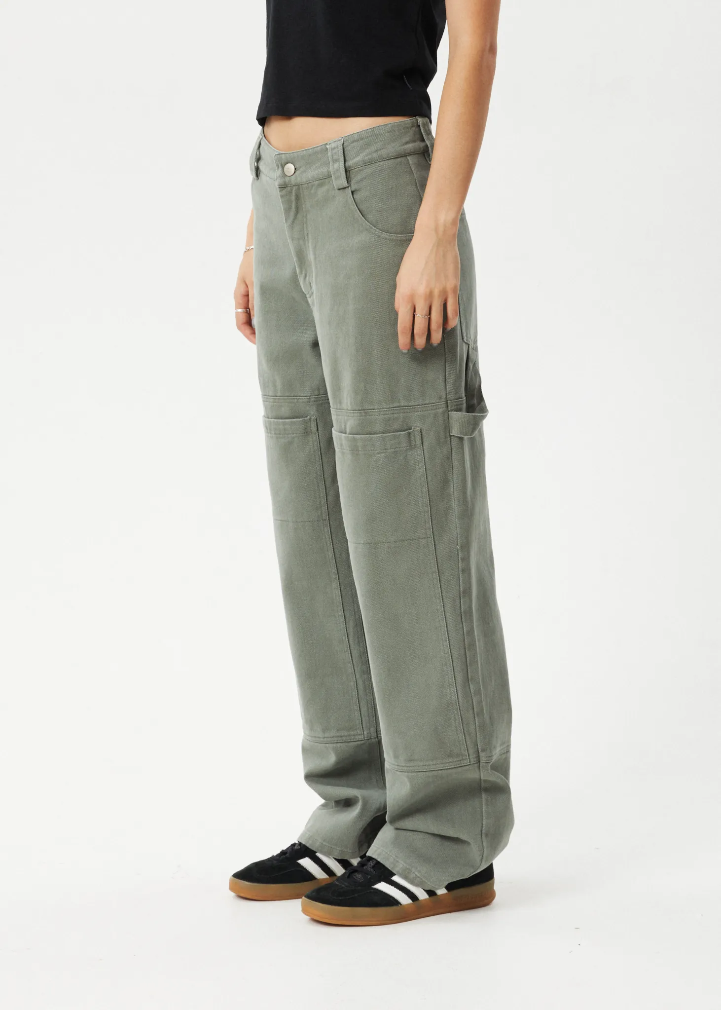 AFENDS Womens Moss - Carpenter Pants - Olive