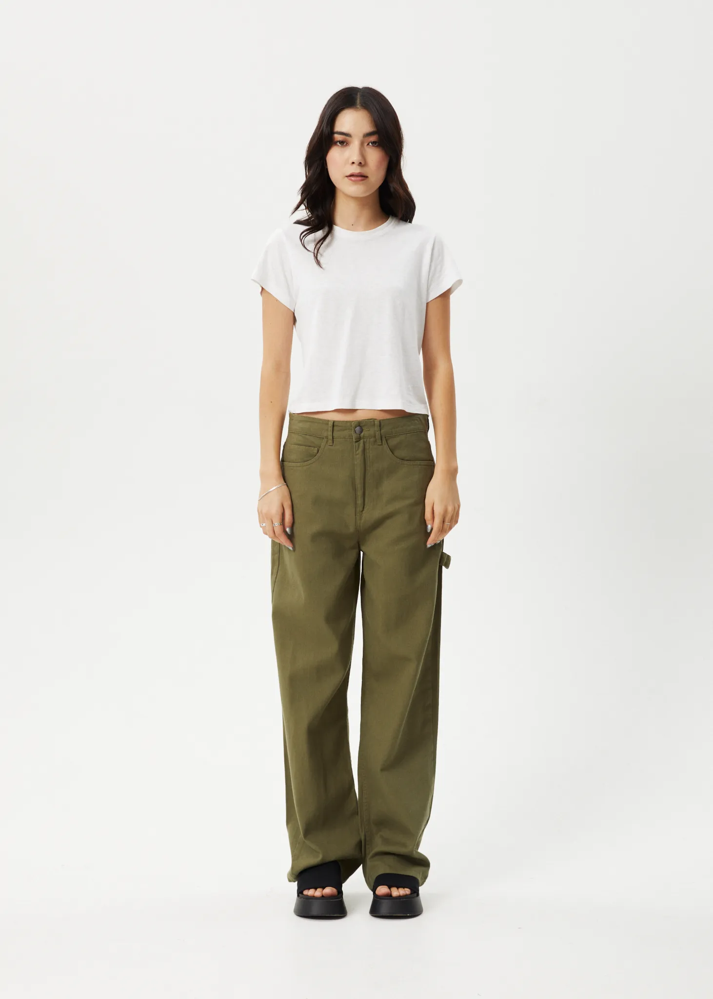 AFENDS Womens Roads - Carpenter Pants - Military