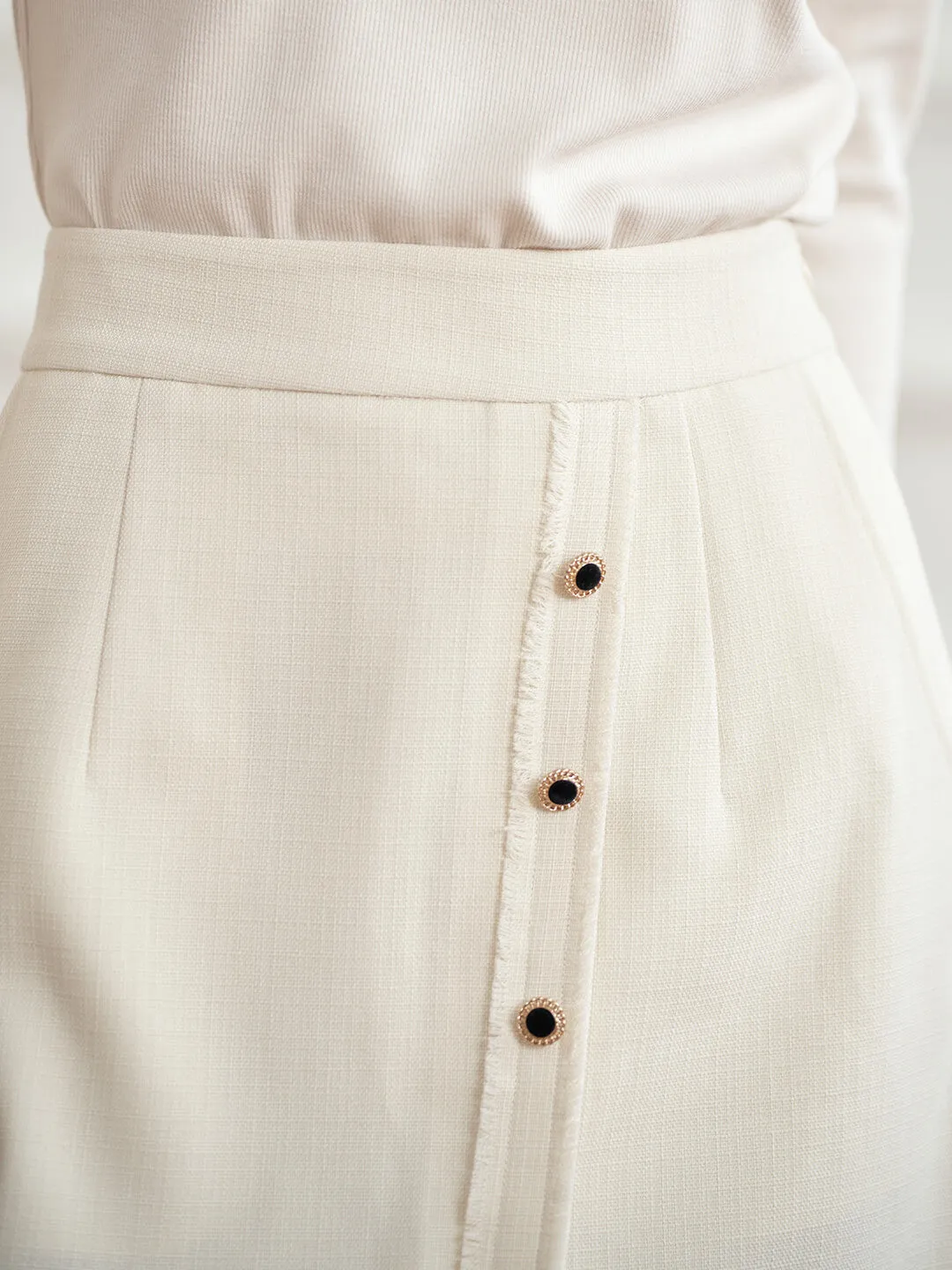 Aitana Apricot Brushed Tweed Skirt