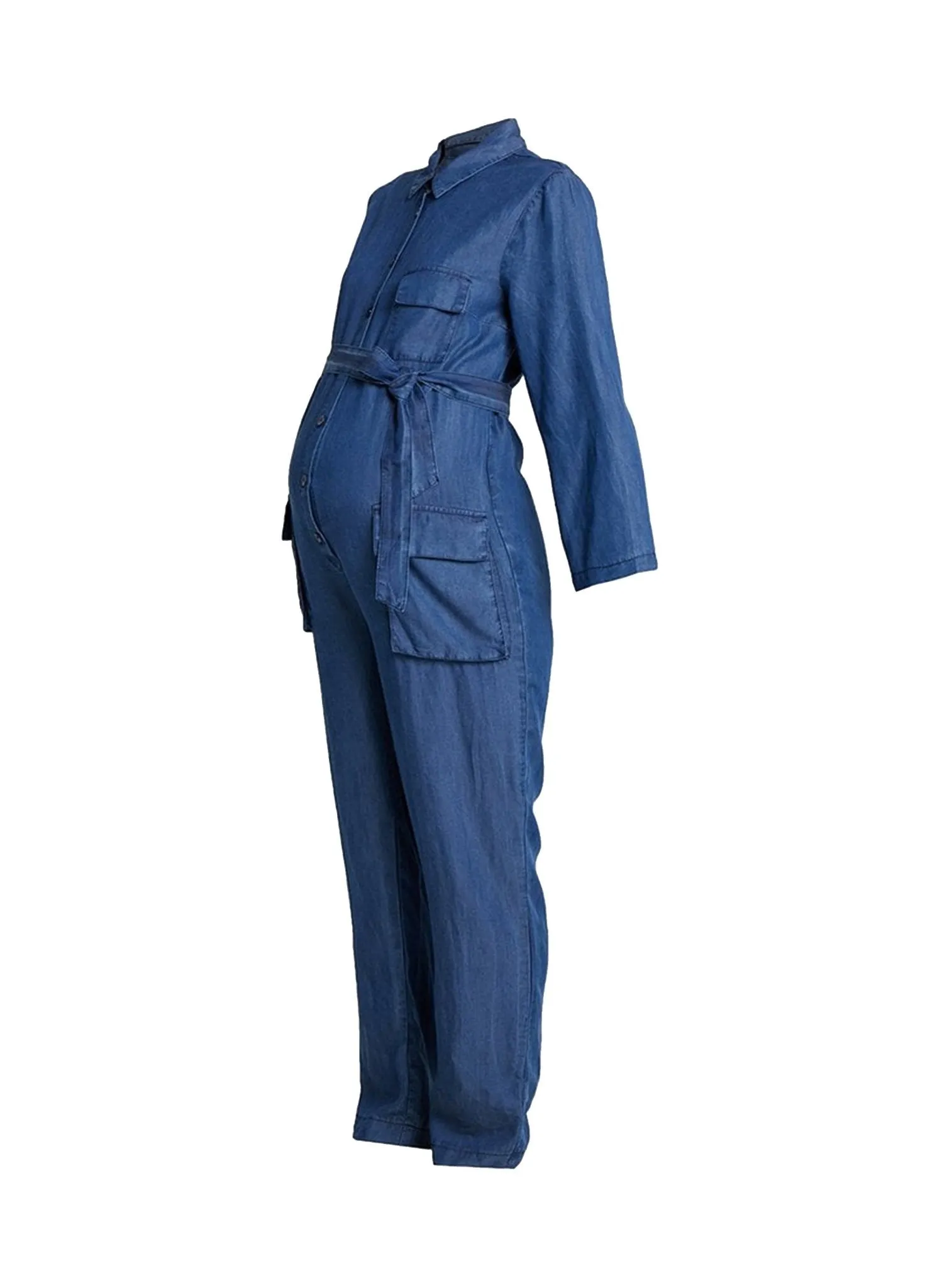 Amelia Maternity Jumpsuit - Jeans Blue