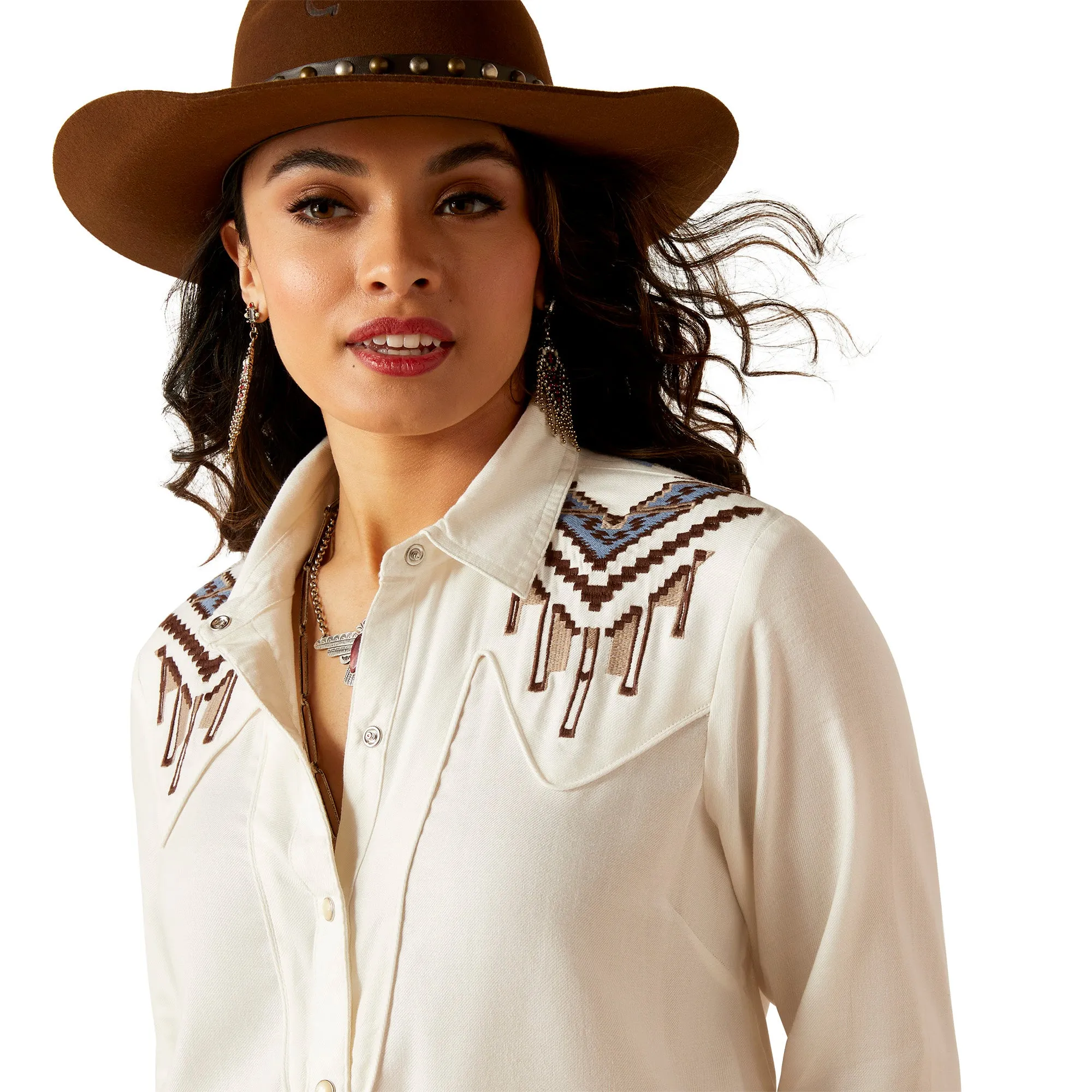 Ariat Ladies Chimayo Trujillo Sea Salt Western Snap Shirt 10046286