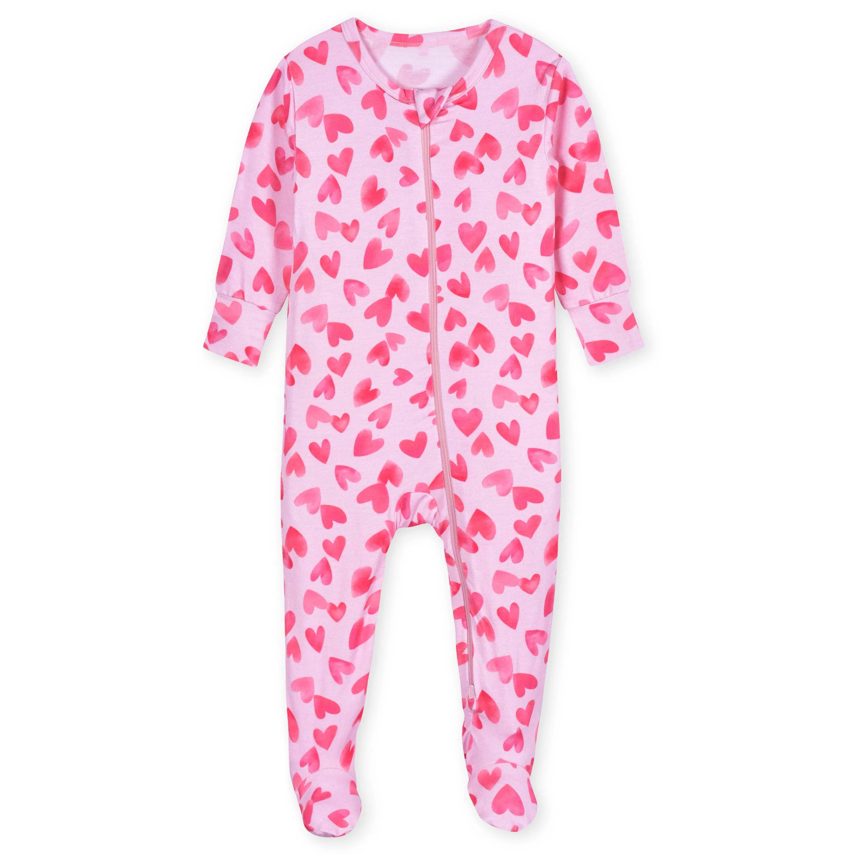 Baby & Toddler Girls Heartfelt Buttery Soft Viscose Made from Eucalyptus Snug Fit Footed Pajamas