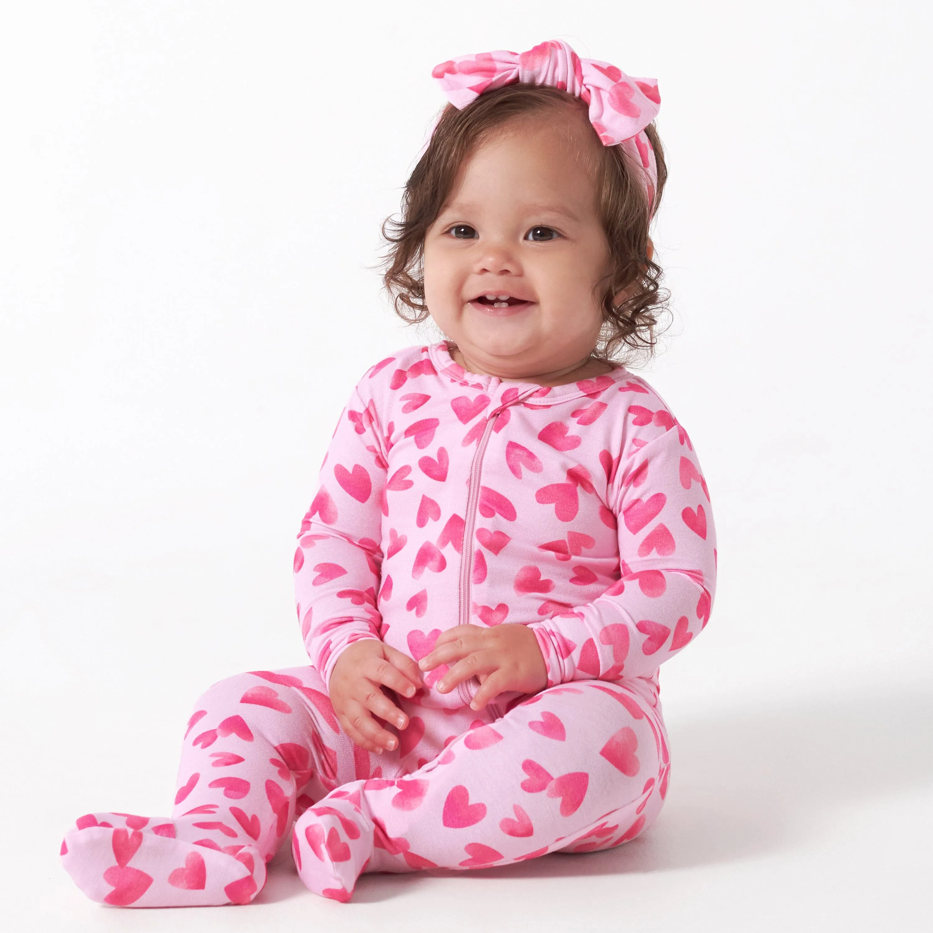 Baby & Toddler Girls Heartfelt Buttery Soft Viscose Made from Eucalyptus Snug Fit Footed Pajamas