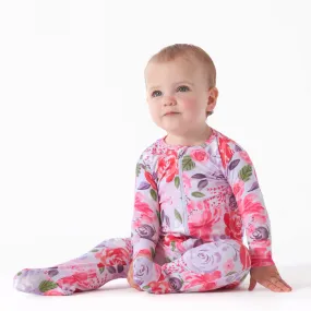 Baby & Toddler Girls Lilac Garden Buttery Soft Viscose Made from Eucalyptus Snug Fit Footed Pajamas