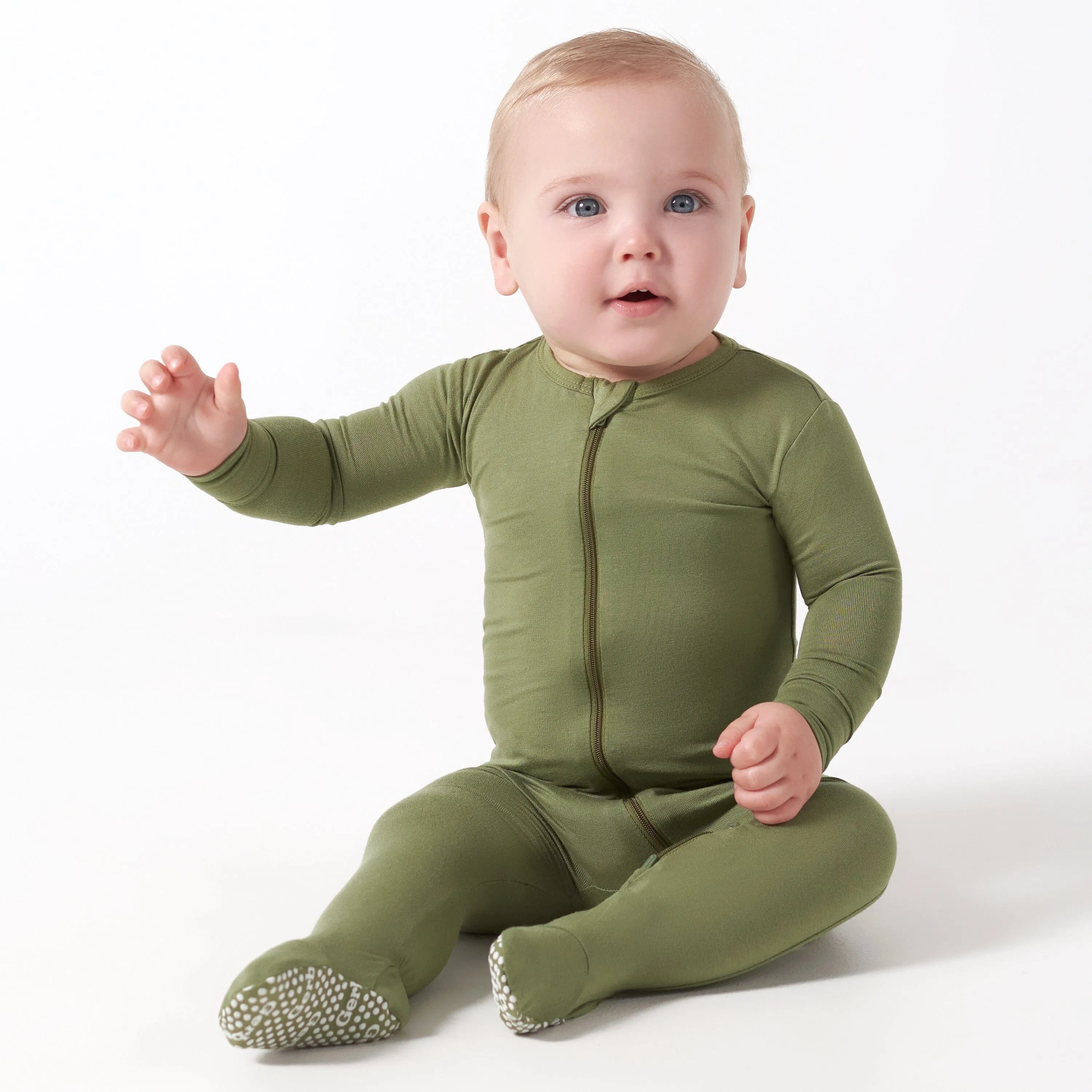 Baby & Toddler Moss Buttery Soft Viscose Made from Eucalyptus Snug Fit Footed Pajamas