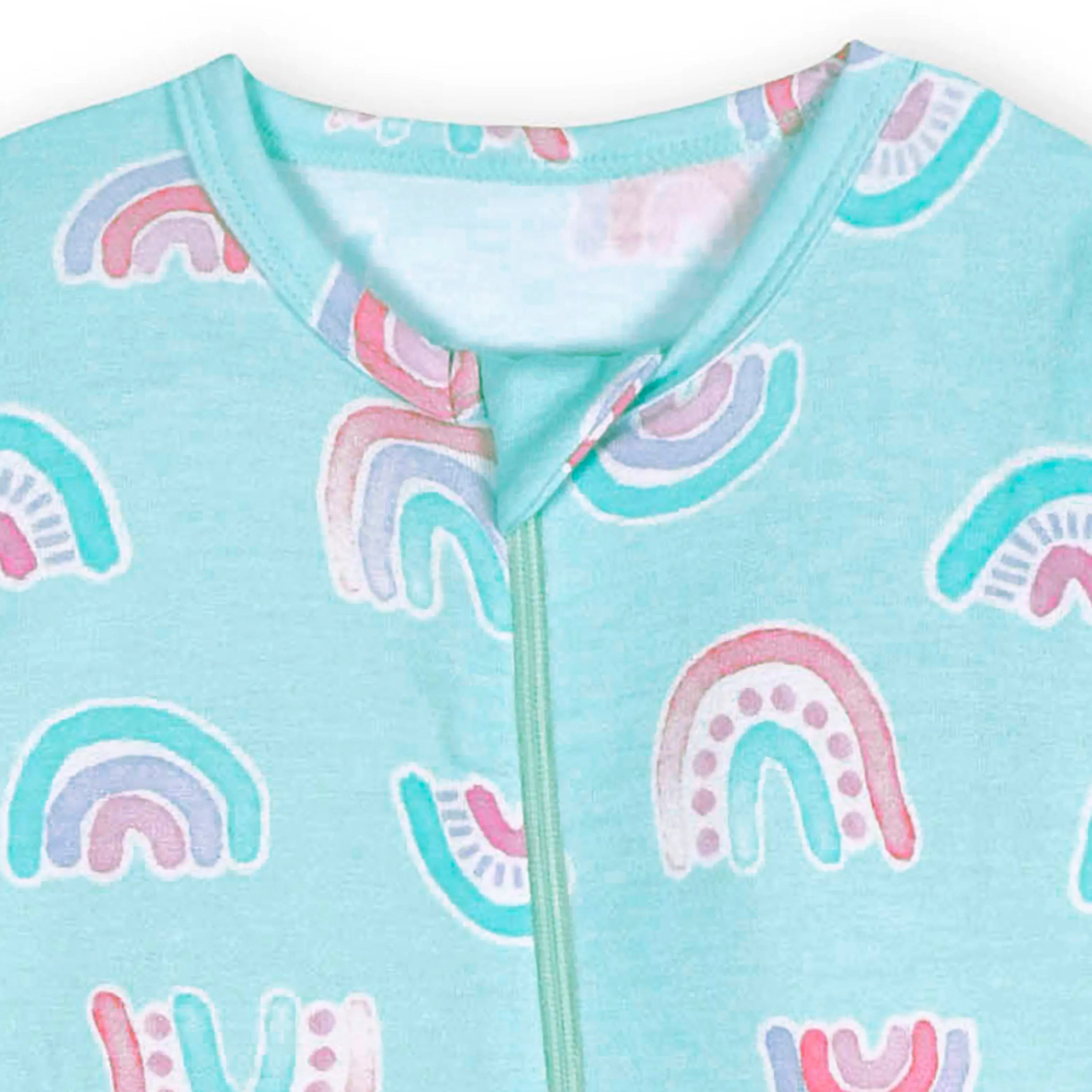 Baby & Toddler Rainbow Sky Buttery Soft Viscose Made from Eucalyptus Snug Fit Footed Pajamas