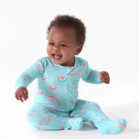 Baby & Toddler Rainbow Sky Buttery Soft Viscose Made from Eucalyptus Snug Fit Footed Pajamas