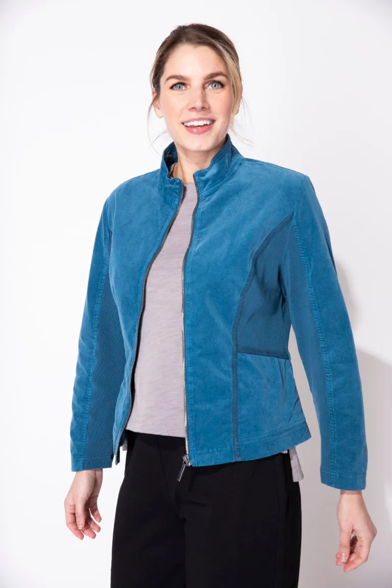 Baby Corduroy Mixed Media Jacket in Lapis by Escape