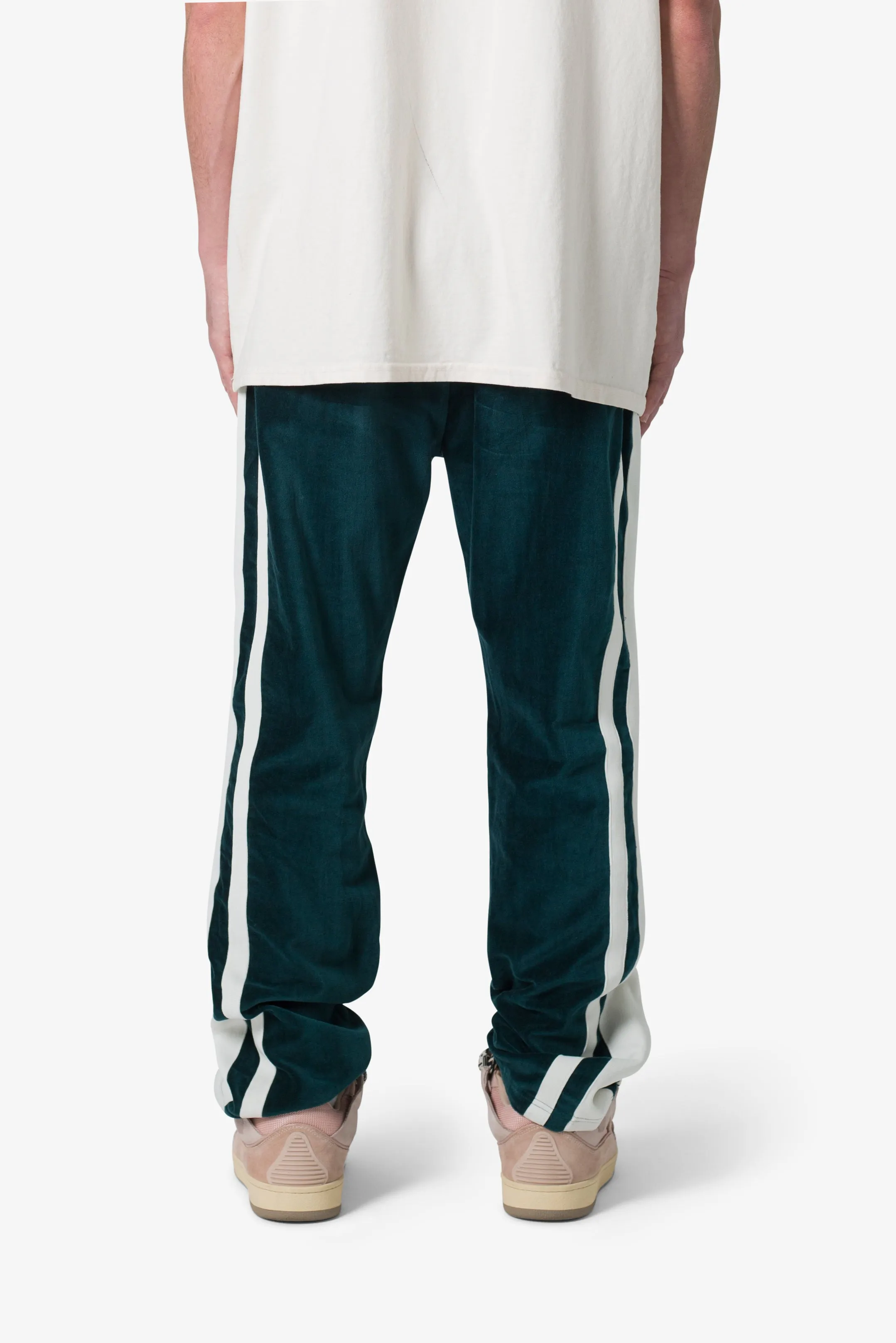 Baggy Velour Track Pants - Green