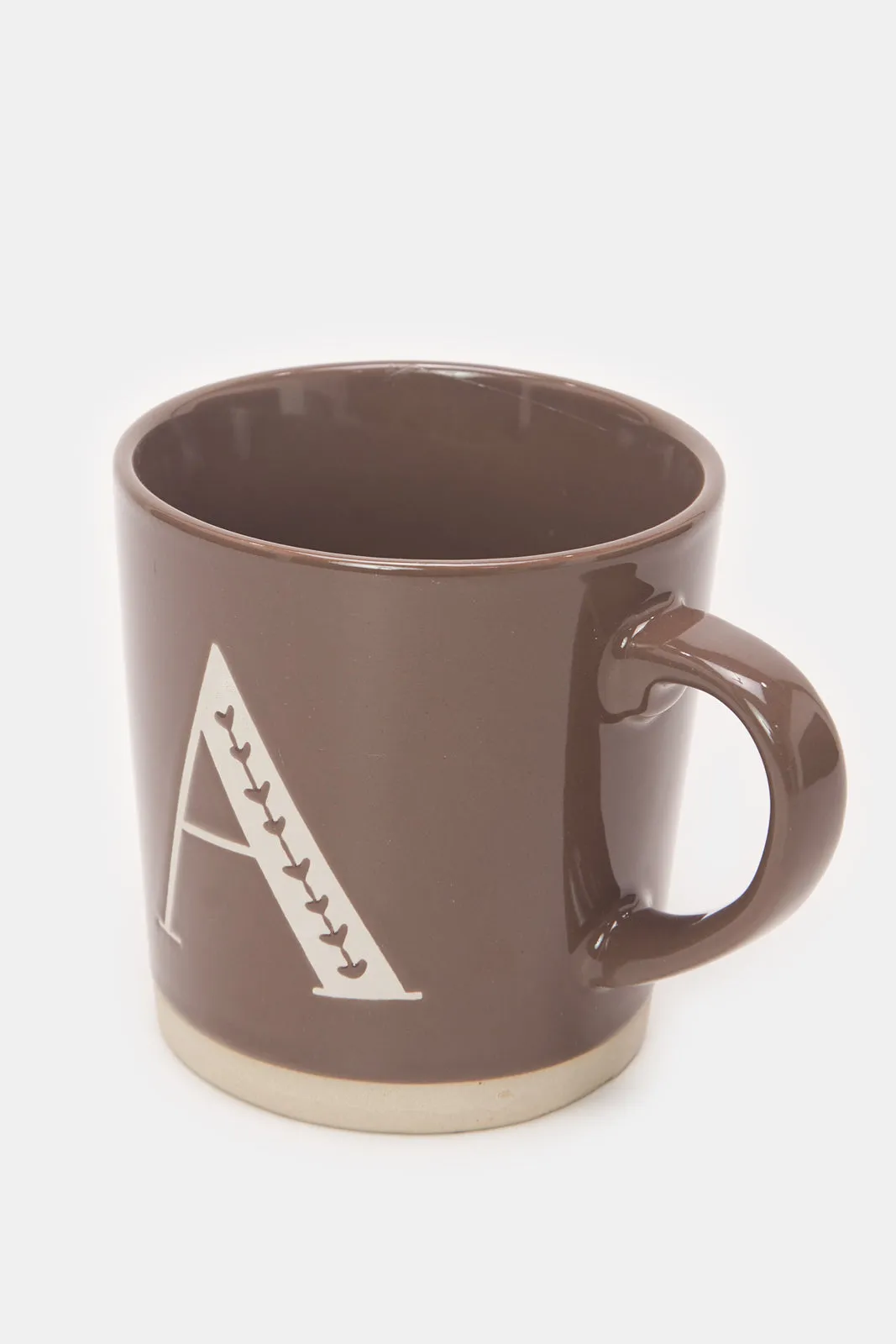 Beige Glaze Alphabet Mug-A (13 Oz)