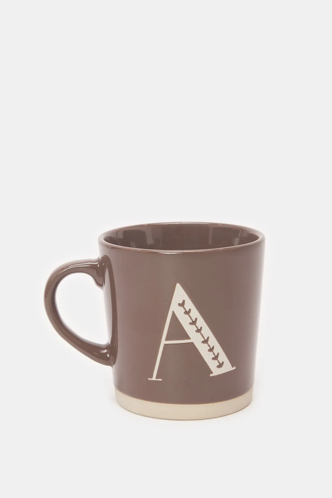 Beige Glaze Alphabet Mug-A (13 Oz)