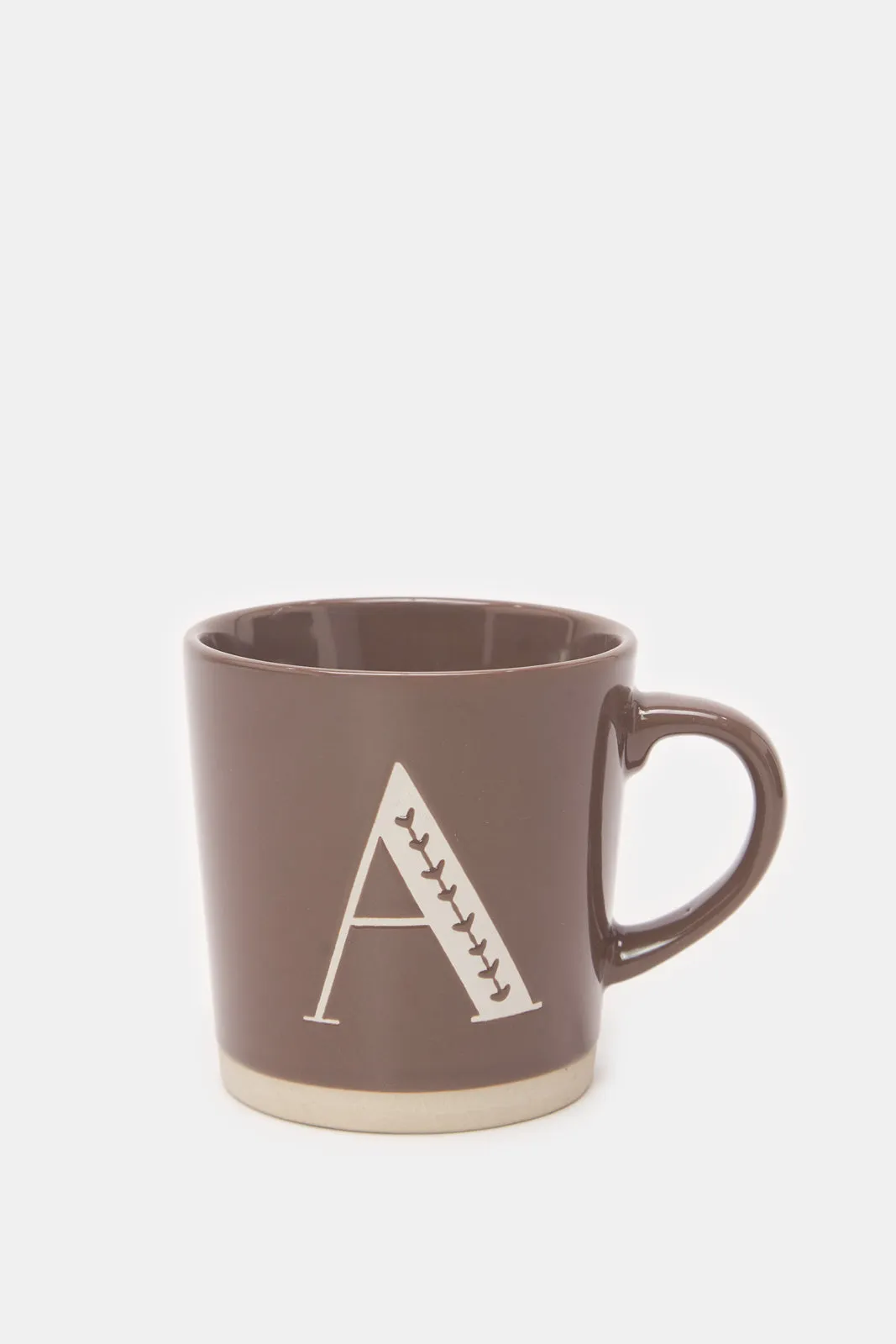 Beige Glaze Alphabet Mug-A (13 Oz)