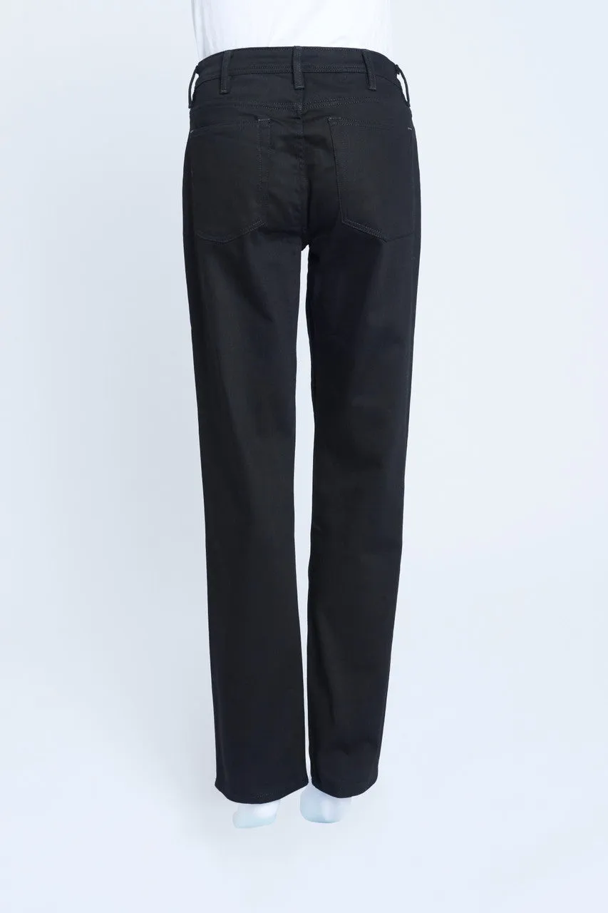 Black Denim High Waist Straight Leg Jeans