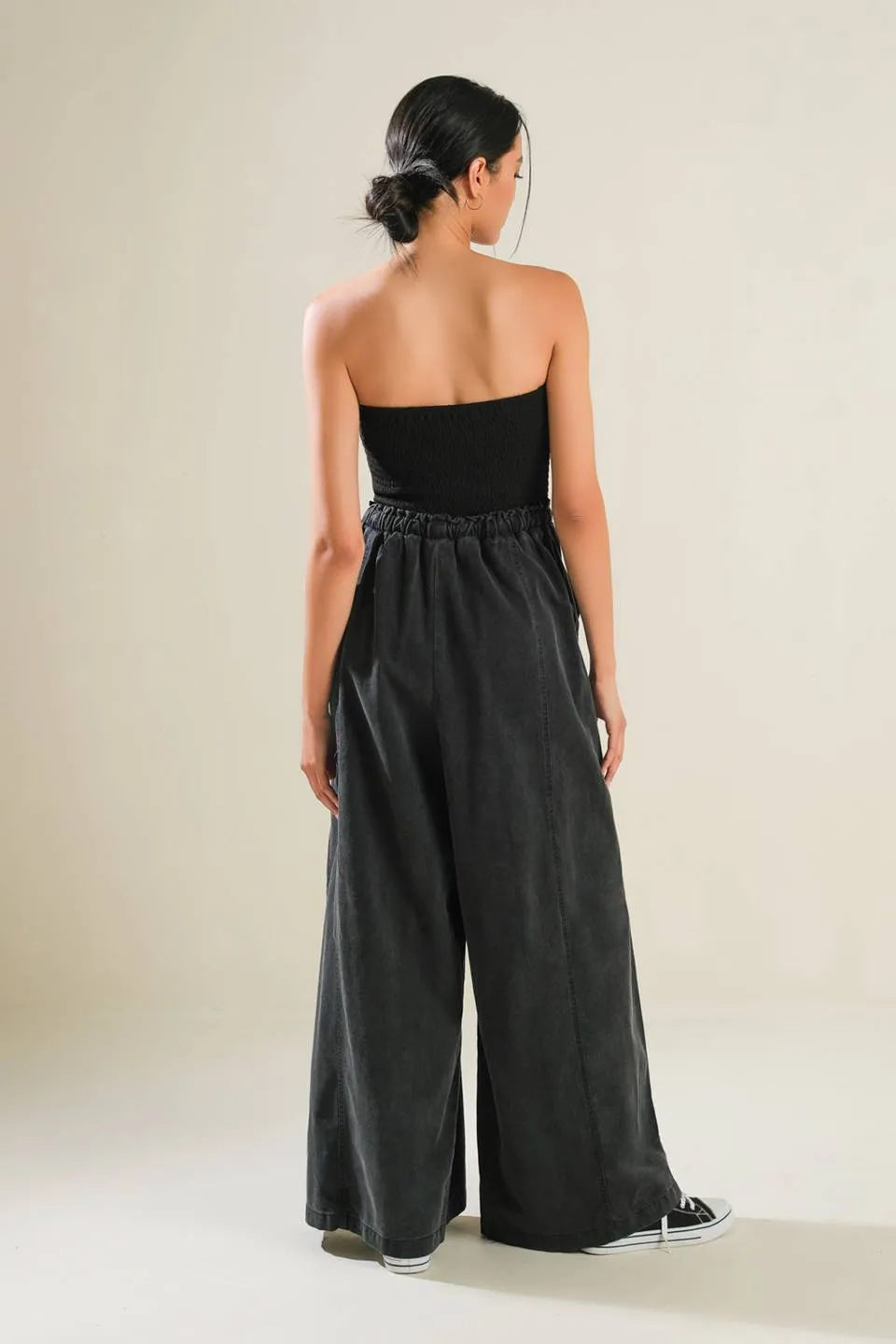 BLACK TEA WITH YOU MIX MEDIA JUMPSUIT