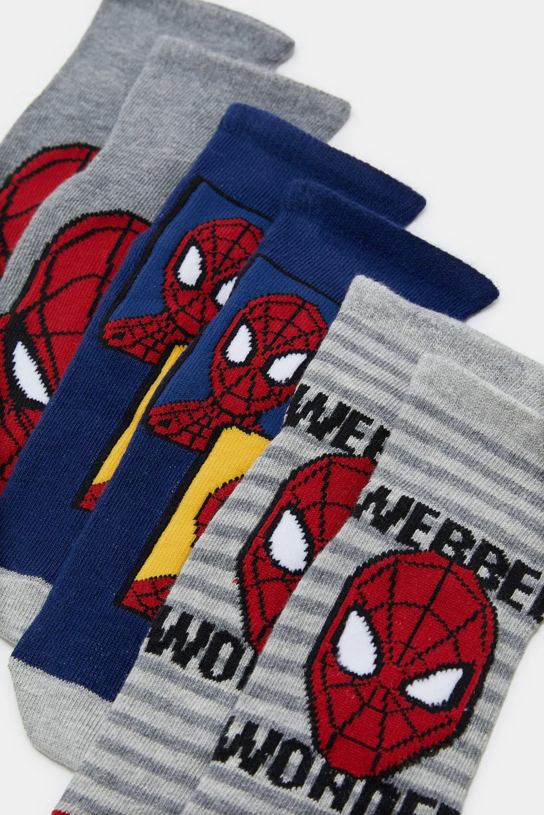 Boys Assorted Spider Man Socks Set (Pack Of 3)