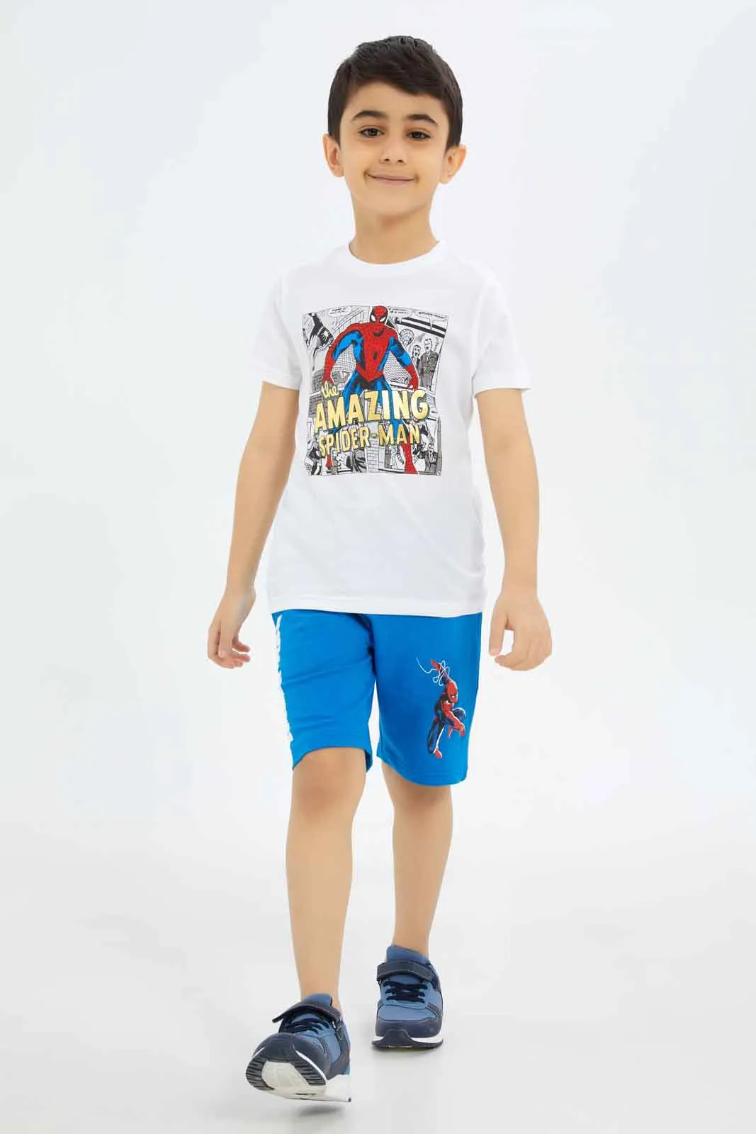 Boys Blue Spider Man Short