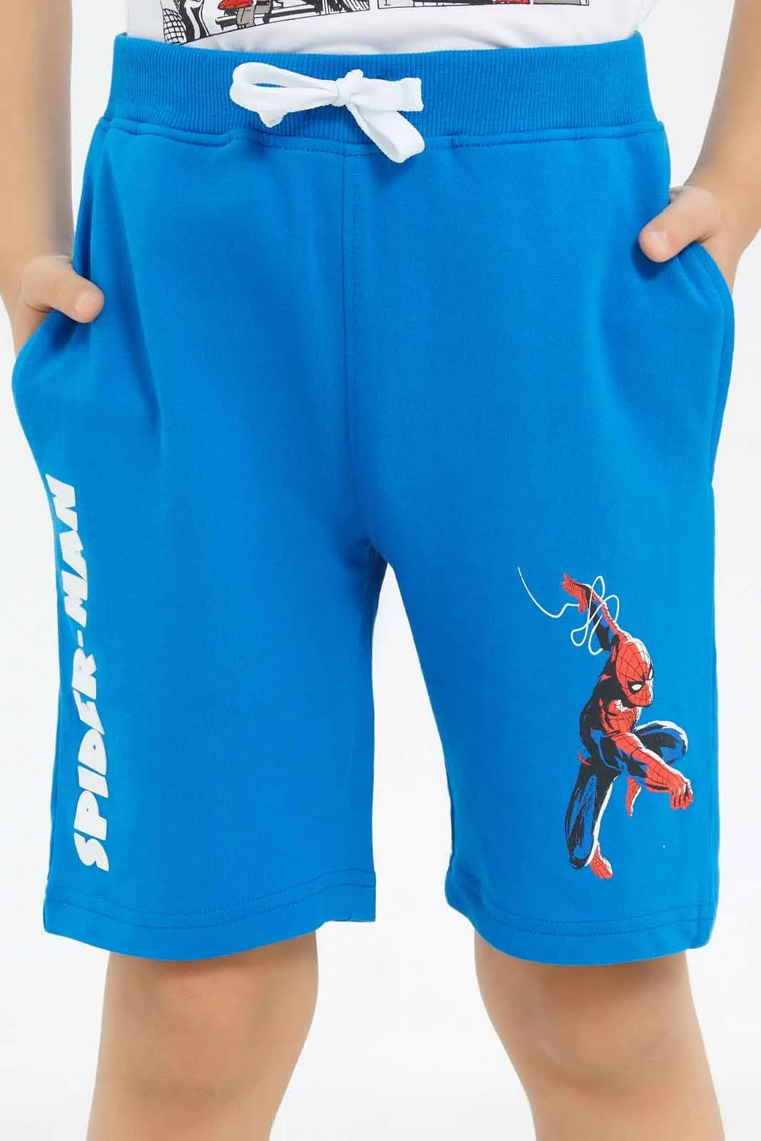 Boys Blue Spider Man Short