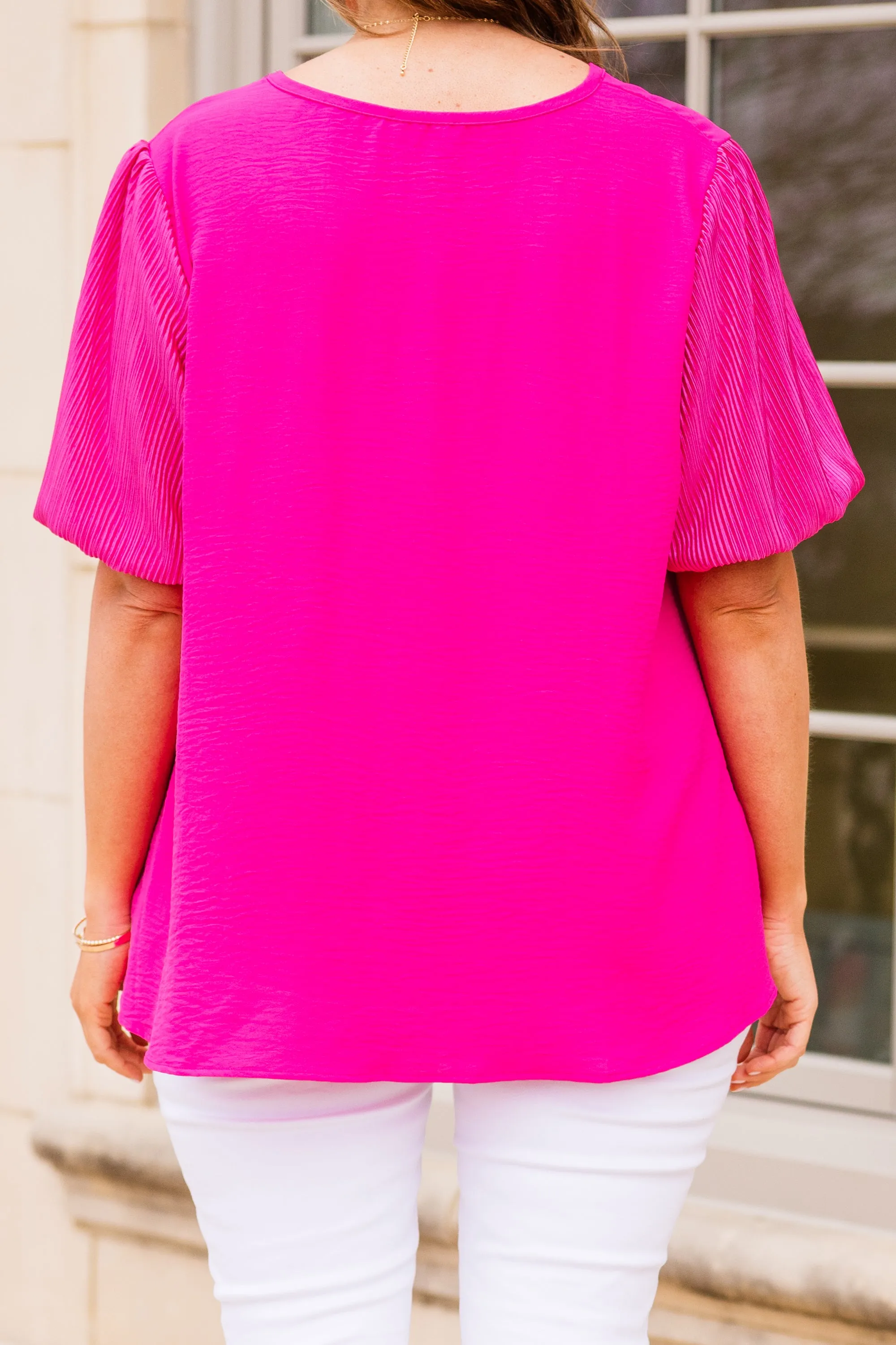 Bring In The Peace Top, Fuchsia