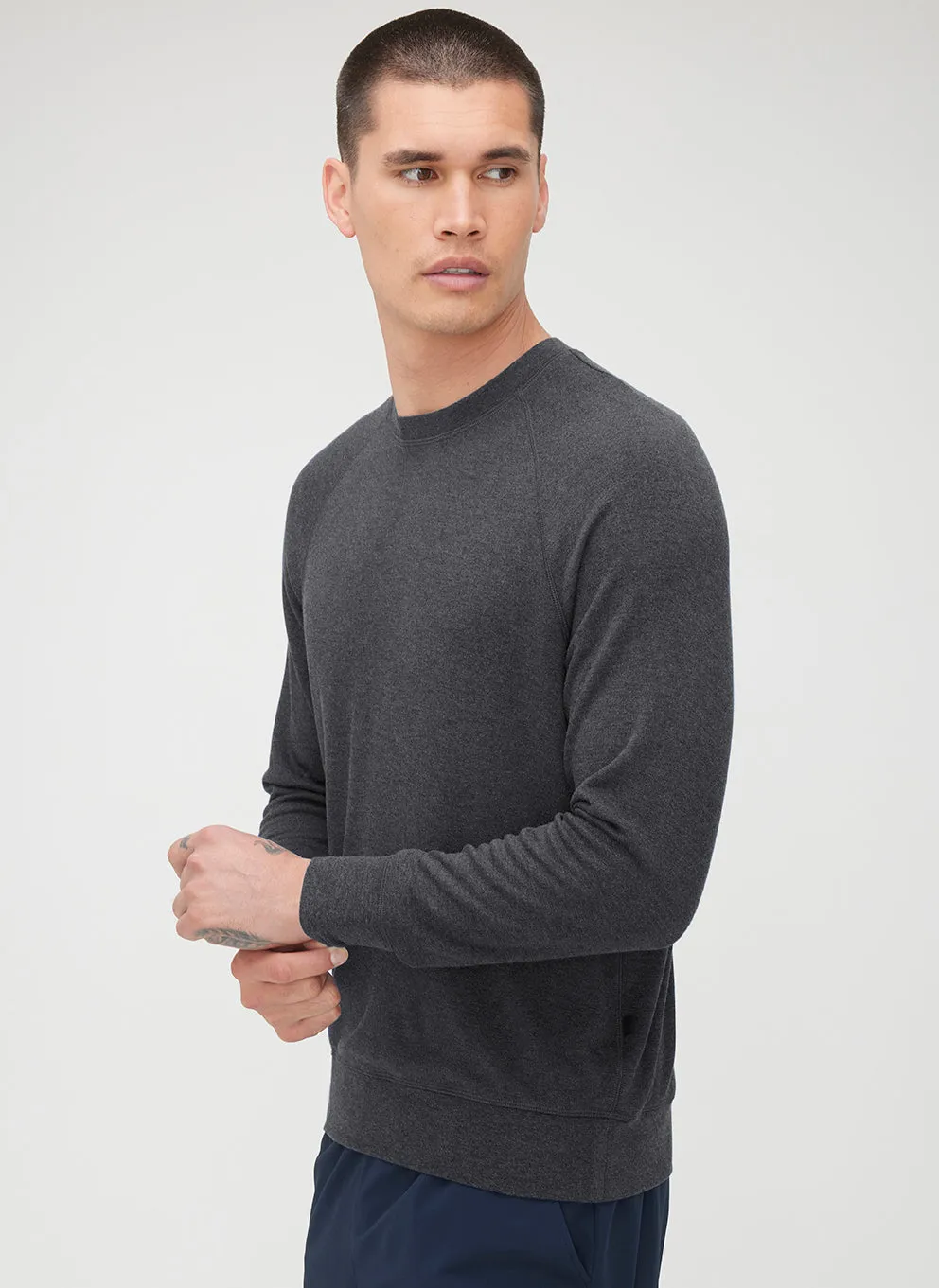 Brushed Long Sleeve Crewneck Tee