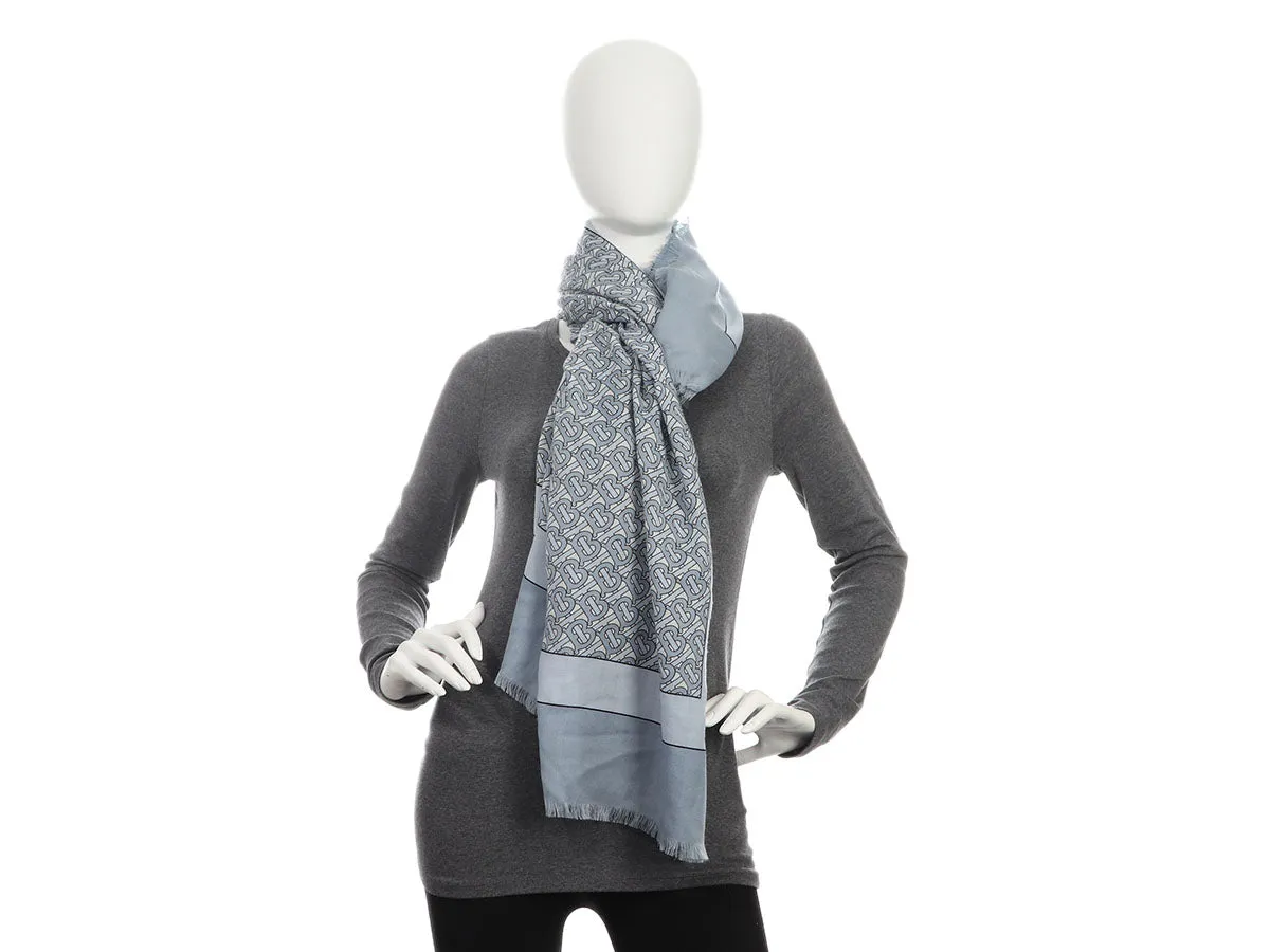 Burberry Light Blue Cashmere Scarf