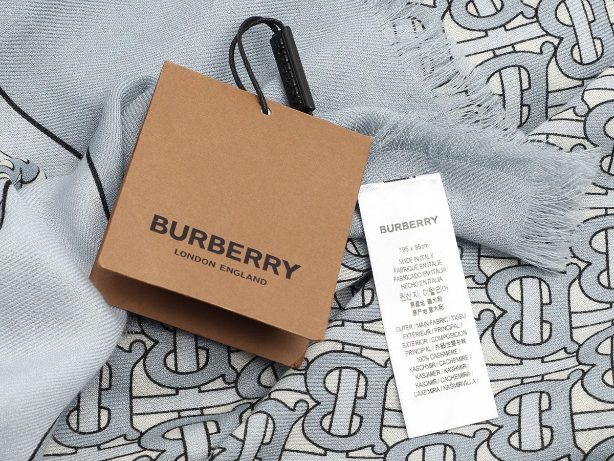 Burberry Light Blue Cashmere Scarf