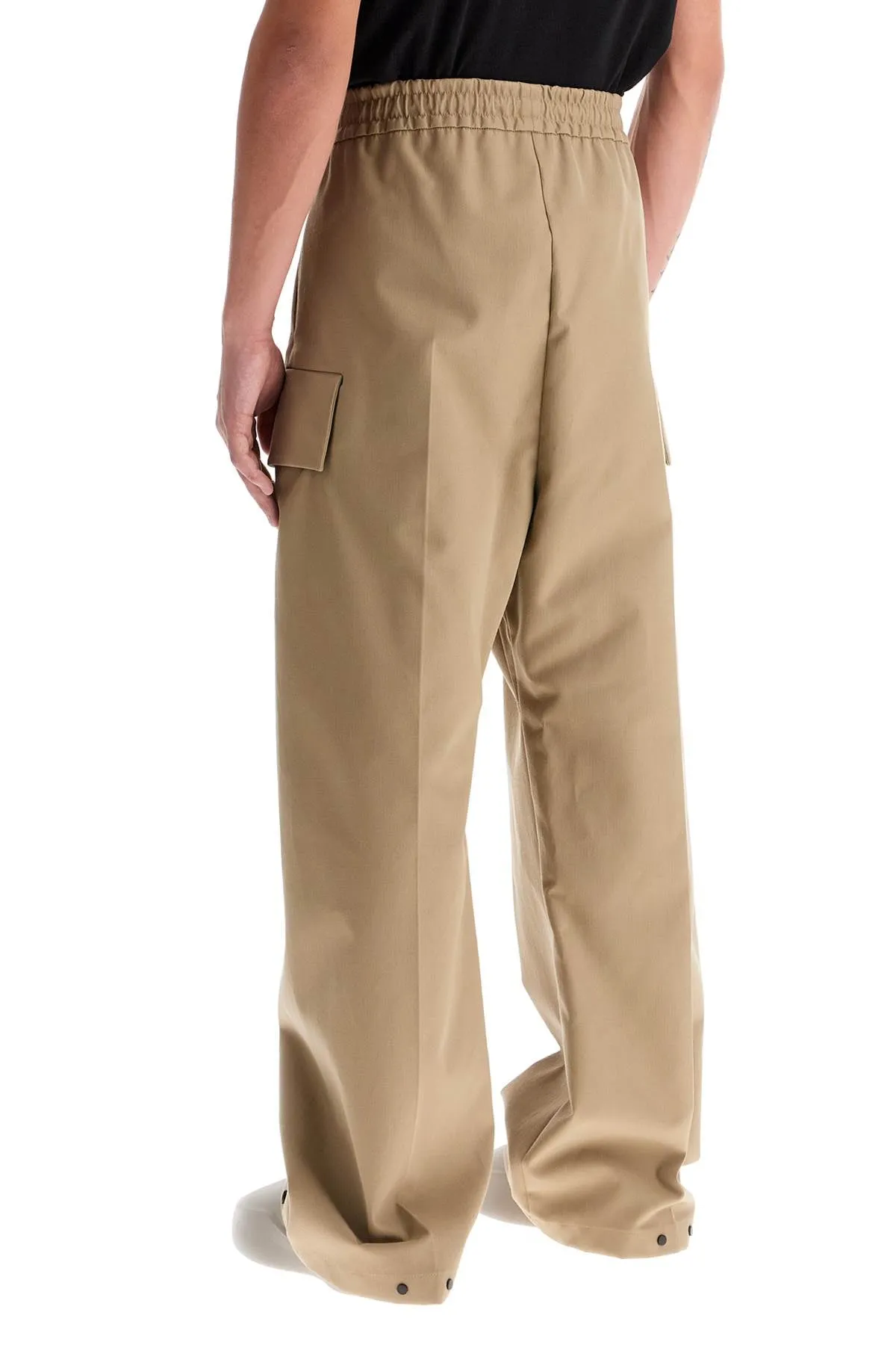 CARGO WOOL AND COTTON BLEND TROUSERS