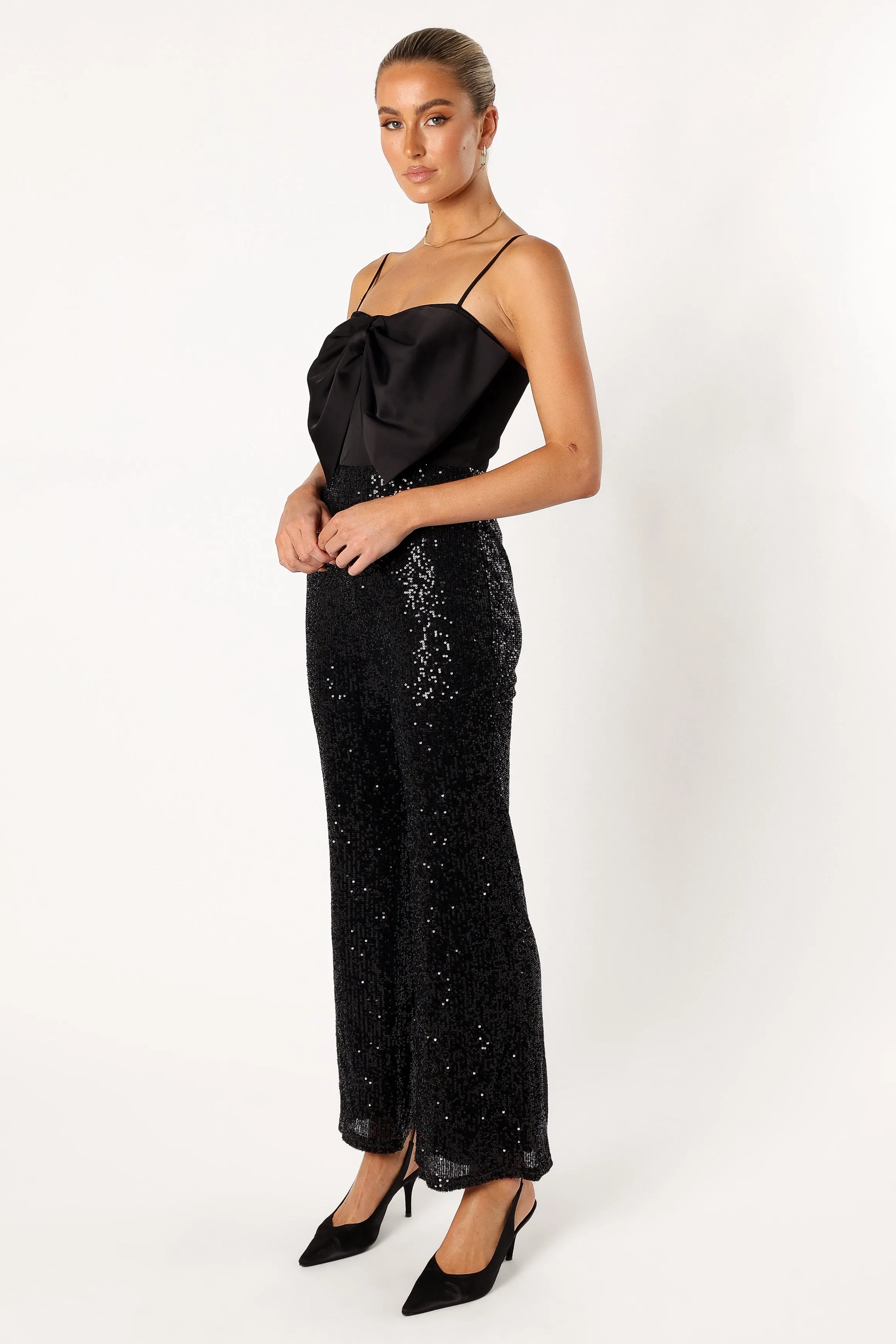 Chiara Sequin Jumpsuit - Black