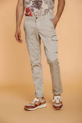 Chile man cargo pants in cotton with studs extra slim