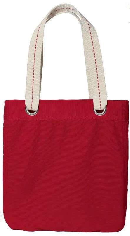 Colorful Cotton Canvas Allie Tote Bag with Interior Lining